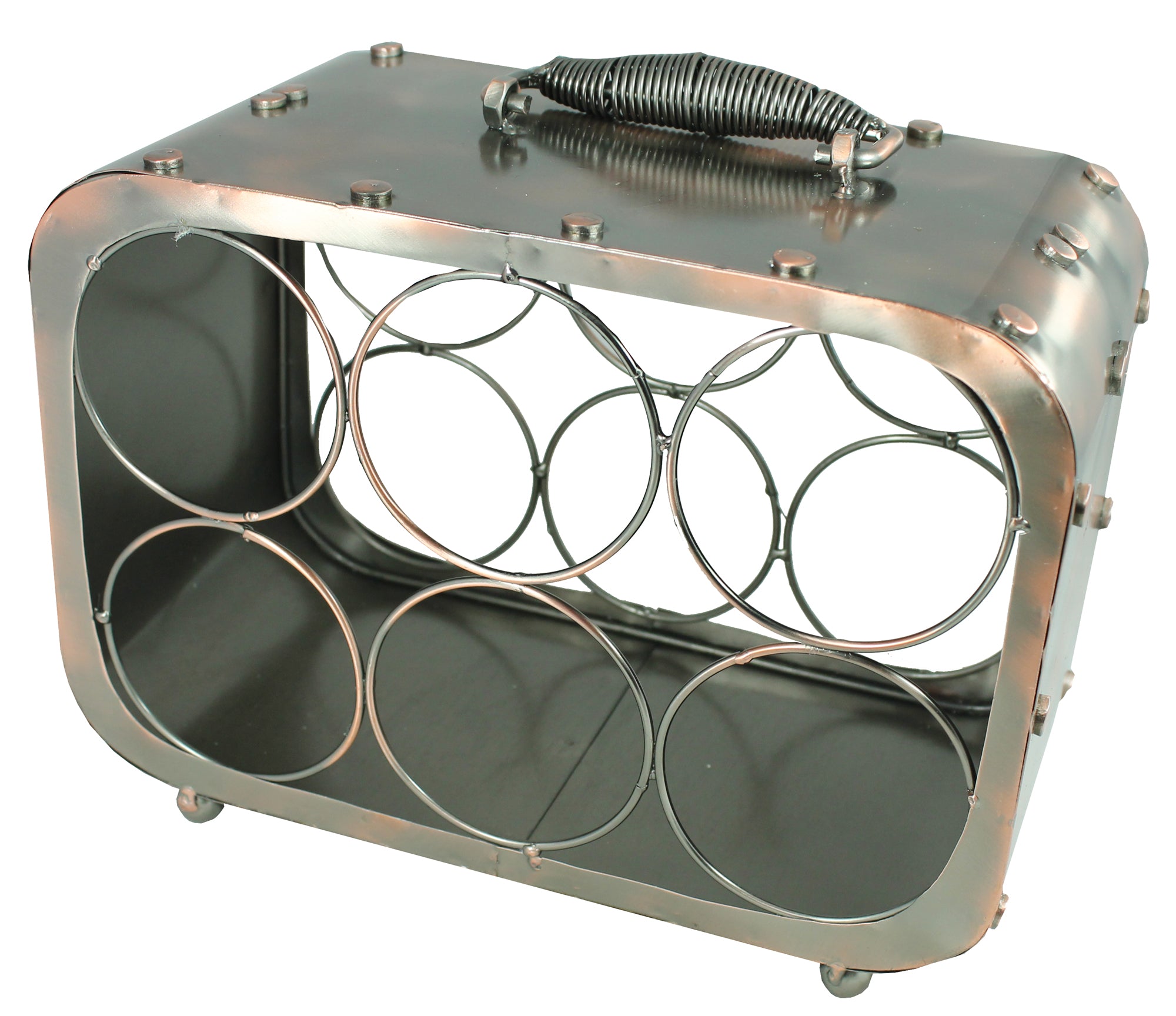 Dekorativer Flaschenhalter KOFFER aus Metall als Weinflaschenhalter oder Halter für Bierflaschen