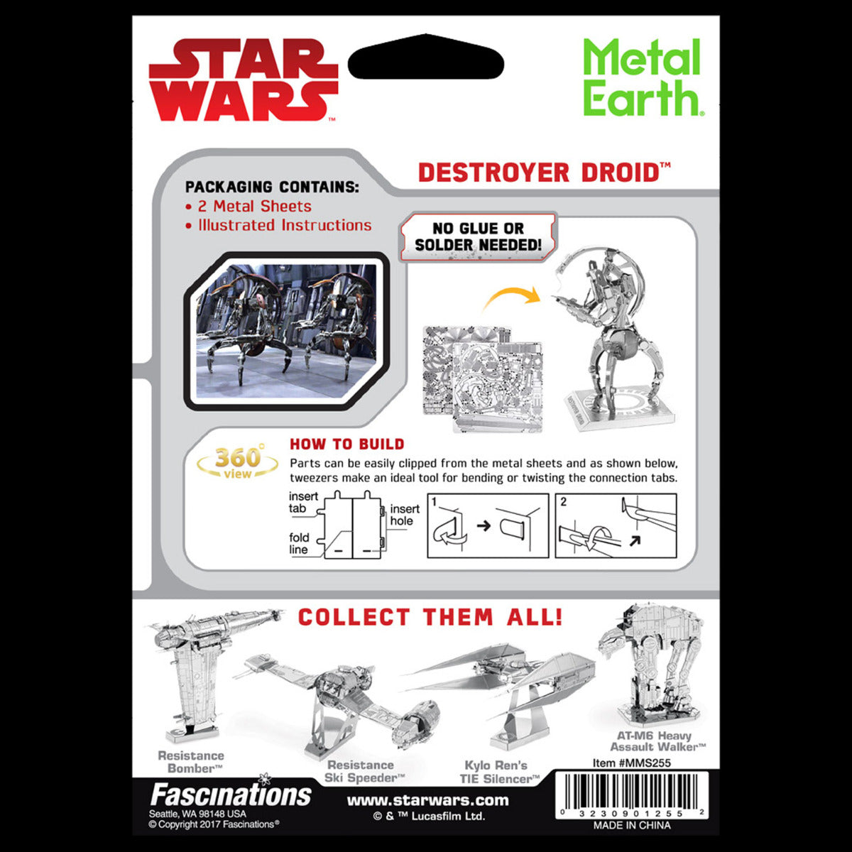 Metal Earth Metallbausätze MMS255 Star Wars Destroyer Droid Metall Modell