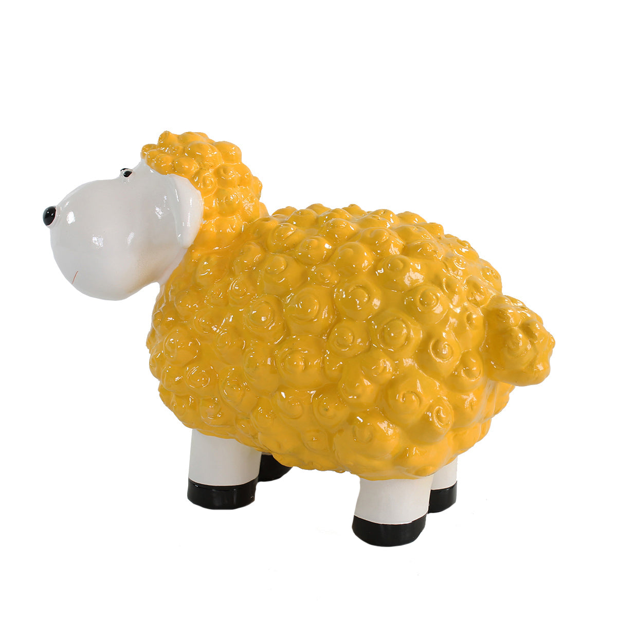 Buntes Deko Schaf gelb Gartenfigur Schaf Dekofigur Schaf lustige Schafe