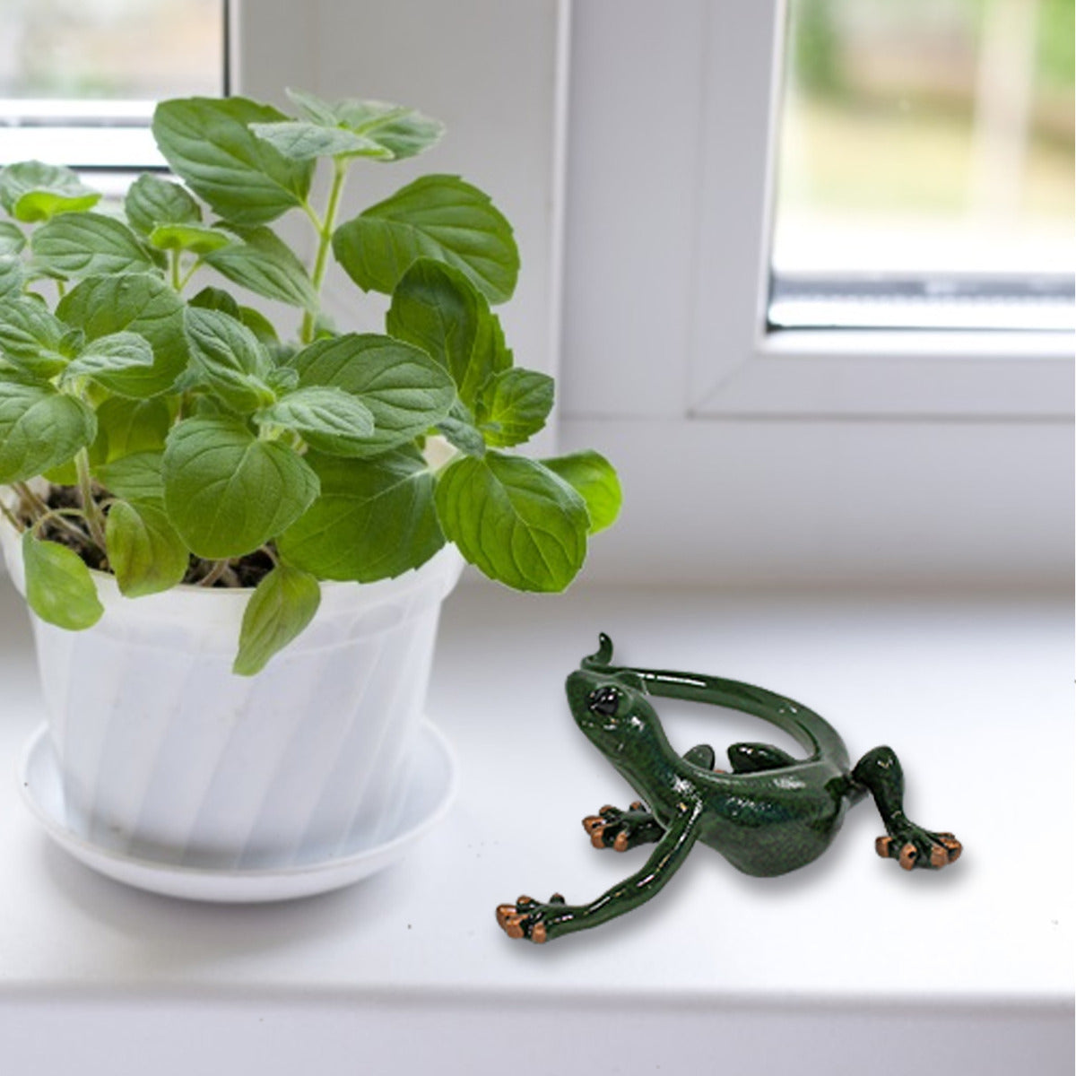 Deko Salamander Figur grüne Echse Tierfigur Reptil Figur Tierdeko