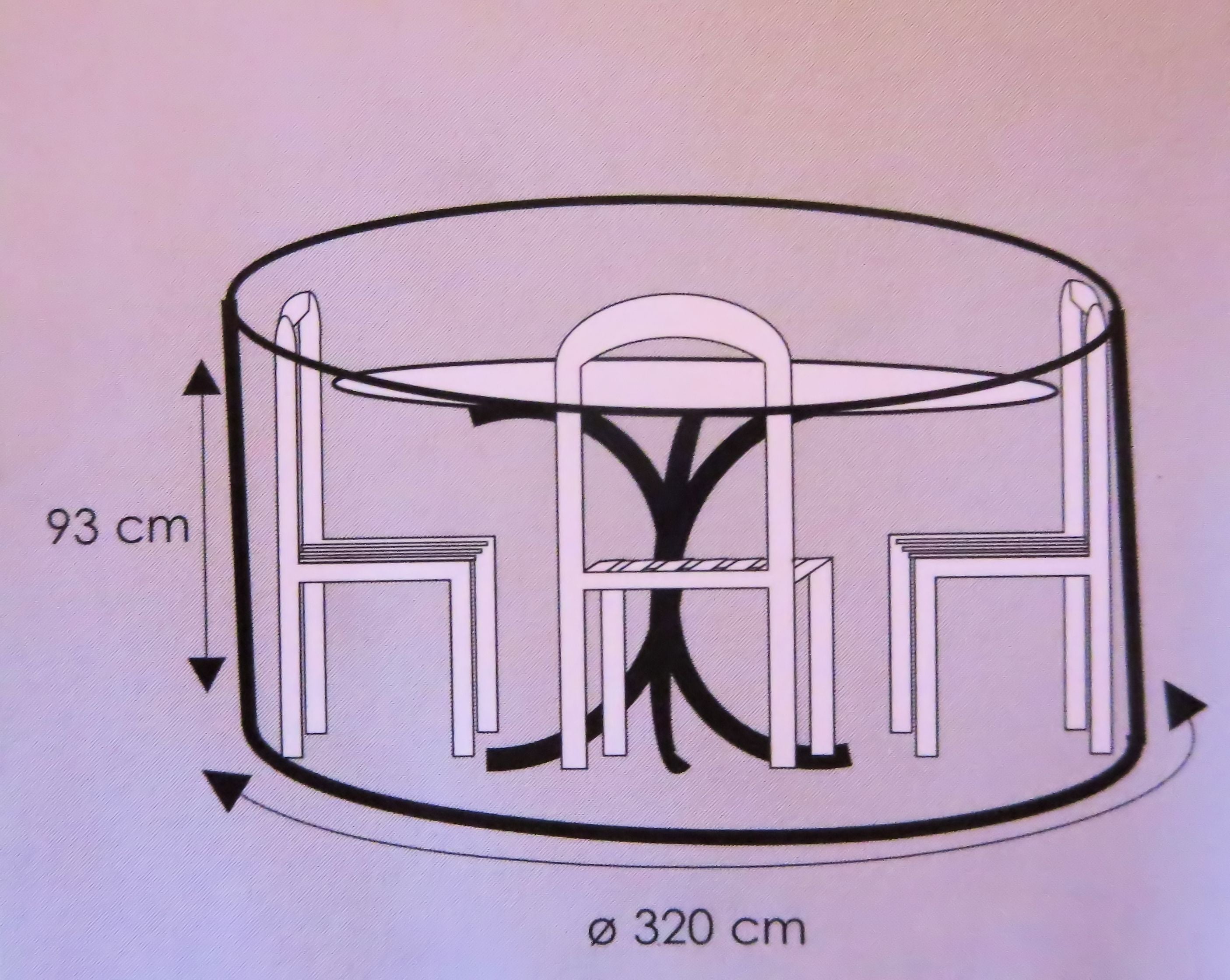 Schutzhülle für Gartenmöbel Sitzgruppen Plane Garten Abdeckung 320x93 Oxford 420D
