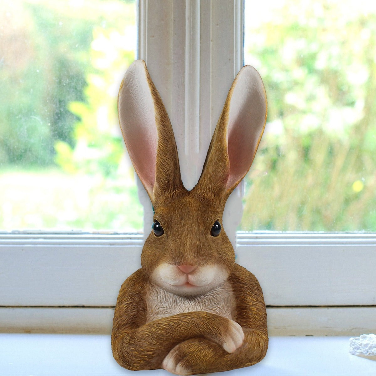 Osterhasen Büste Hasen Figur Hase "Theo abwartend" große Osterhasen Deko