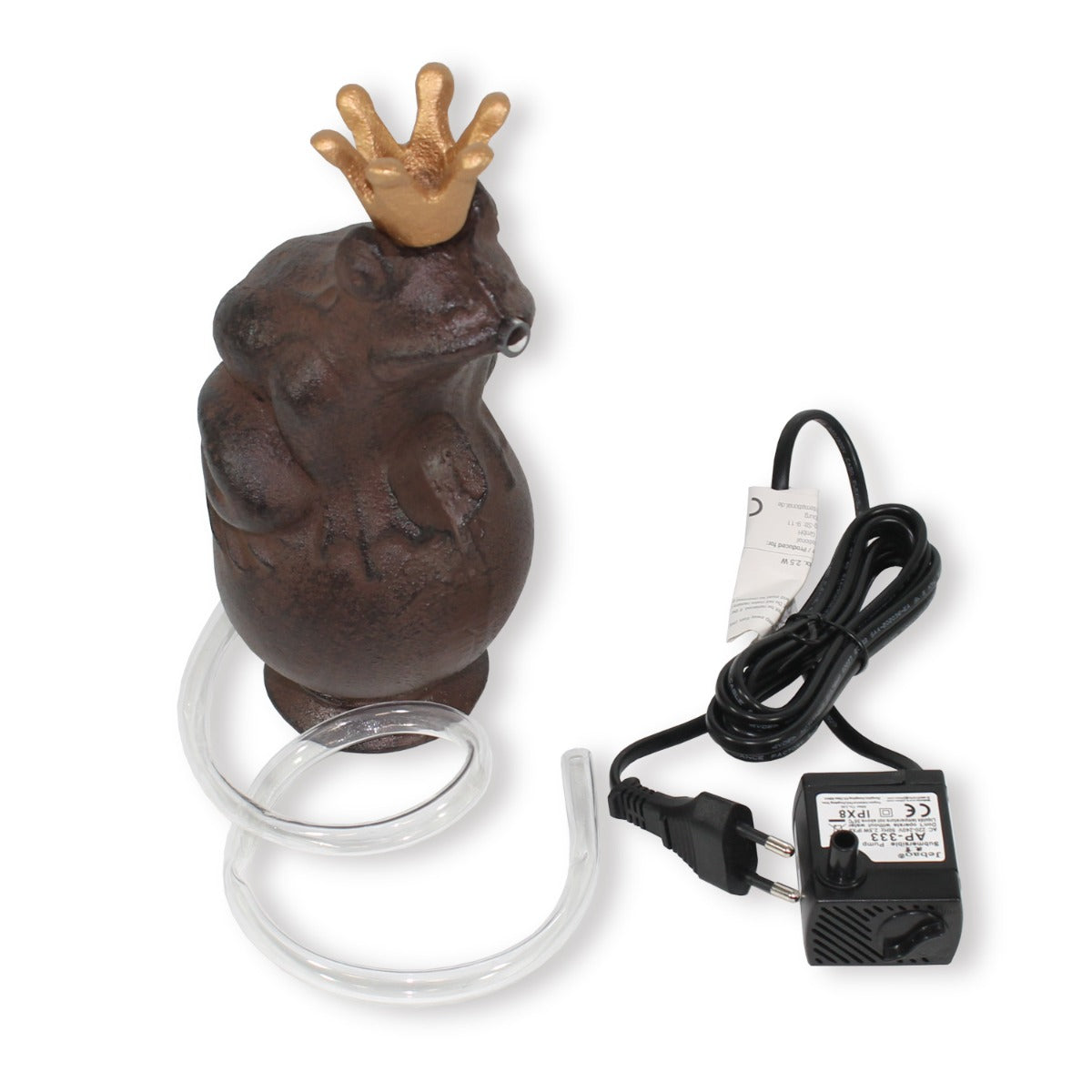 Wasserspeier Froschkönig Wasserspeier Teich Wasserspeier Gusseisen mit Pumpe