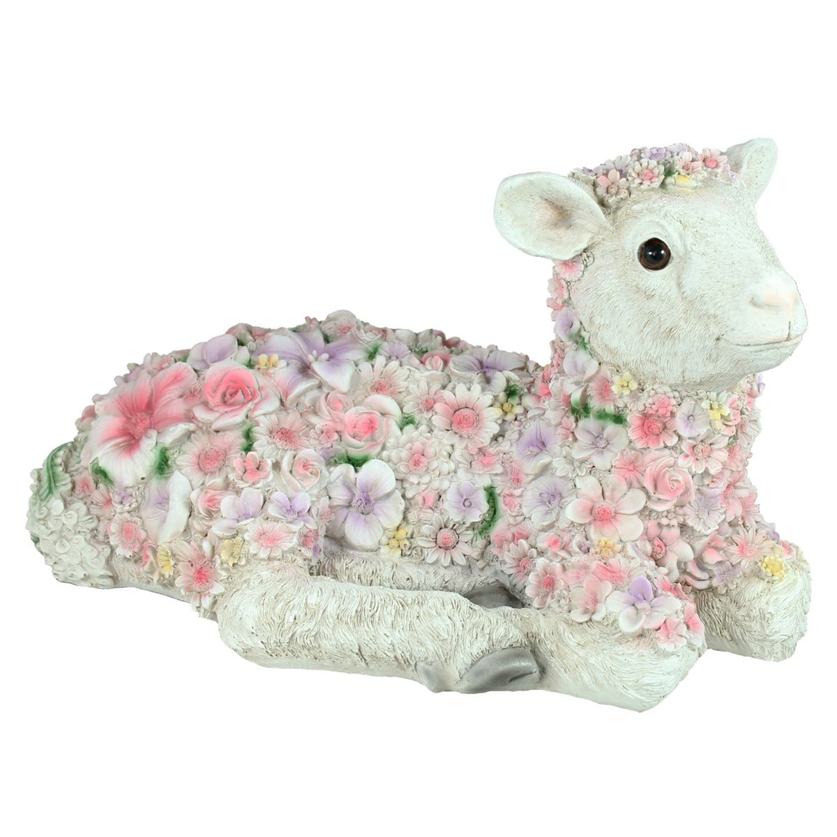 Deko Schaf "Florence" Lamm Figur liegend Gartenfigur Schaf Figur Blumenschaf