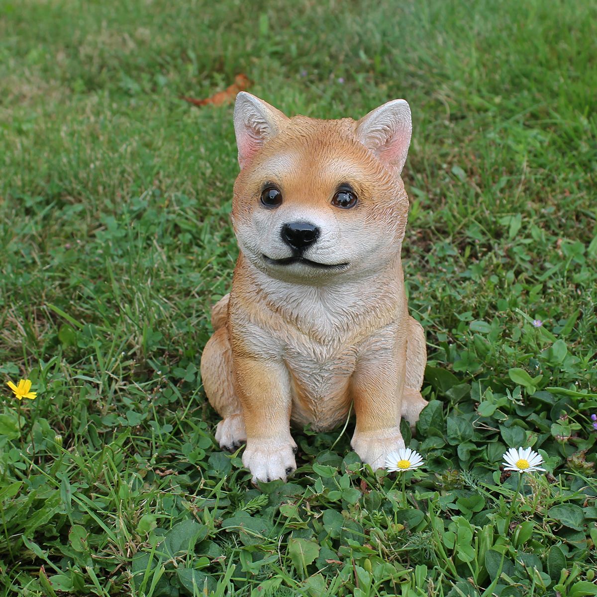 Hunde Figur Shiba Inu sitzend Hund Tierfigur Hundefigur