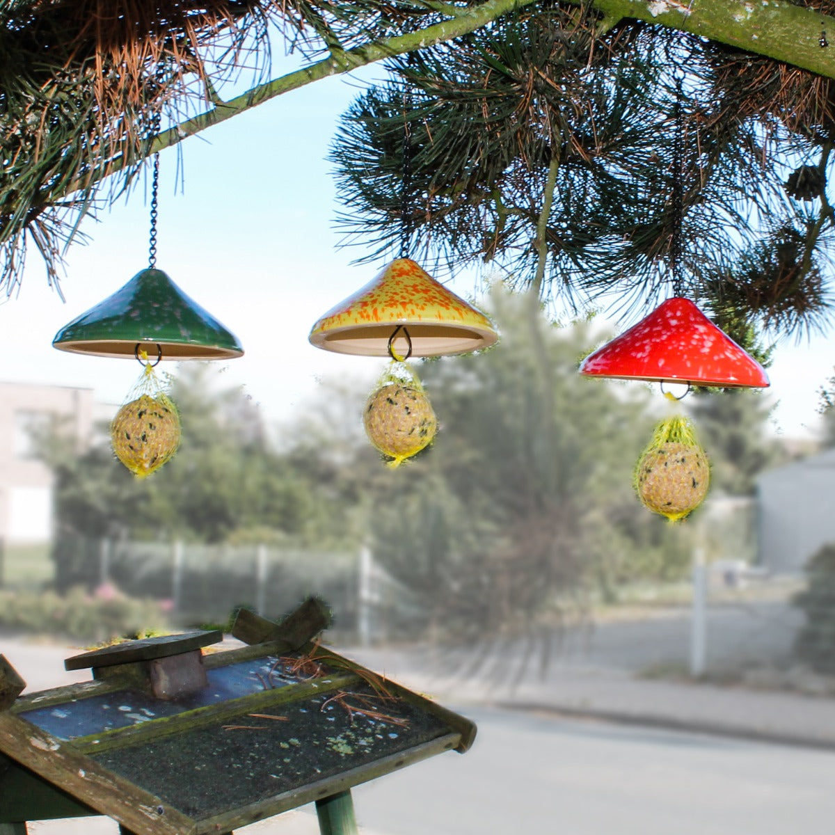 Meisenknödelhalter Keramik mit Dach Meisenknödelspender Meisenknödelhalterung XL