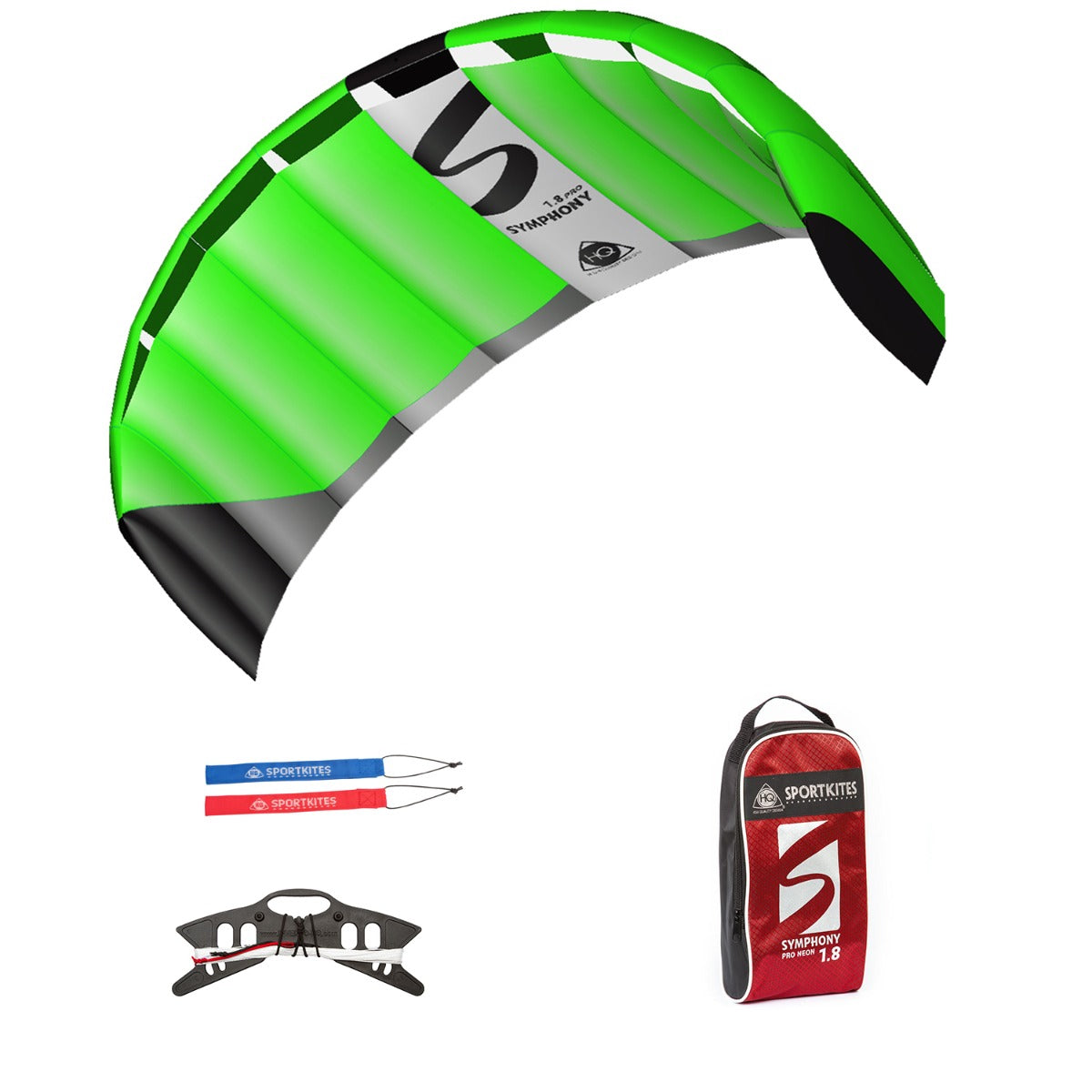 HQ Lenkmatte Symphony Pro 1.8 Neon Green Allround Lenkdrachen Kite Matte