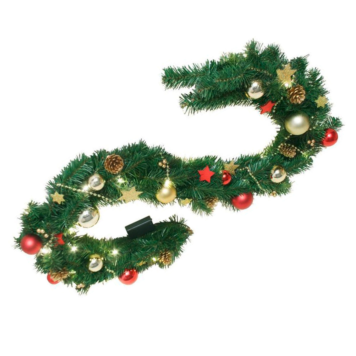 Weihnachtsgirlande mit Beleuchtung batteriebetrieben 1,8m indoor LED Tannengirlande Weihnachten