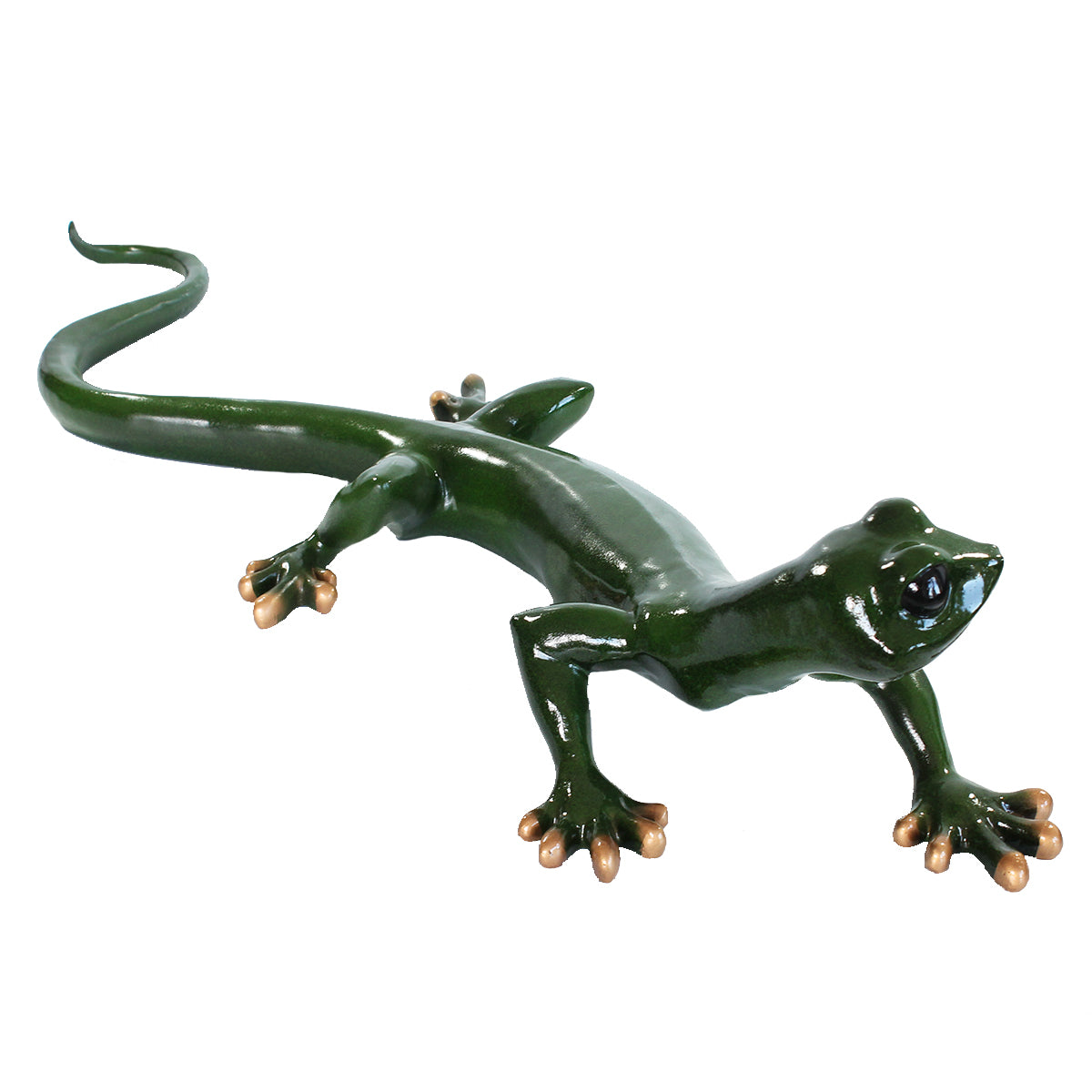 Deko Salamander XL Figur grüne Echse Wandfigur Salamander Reptil Figur