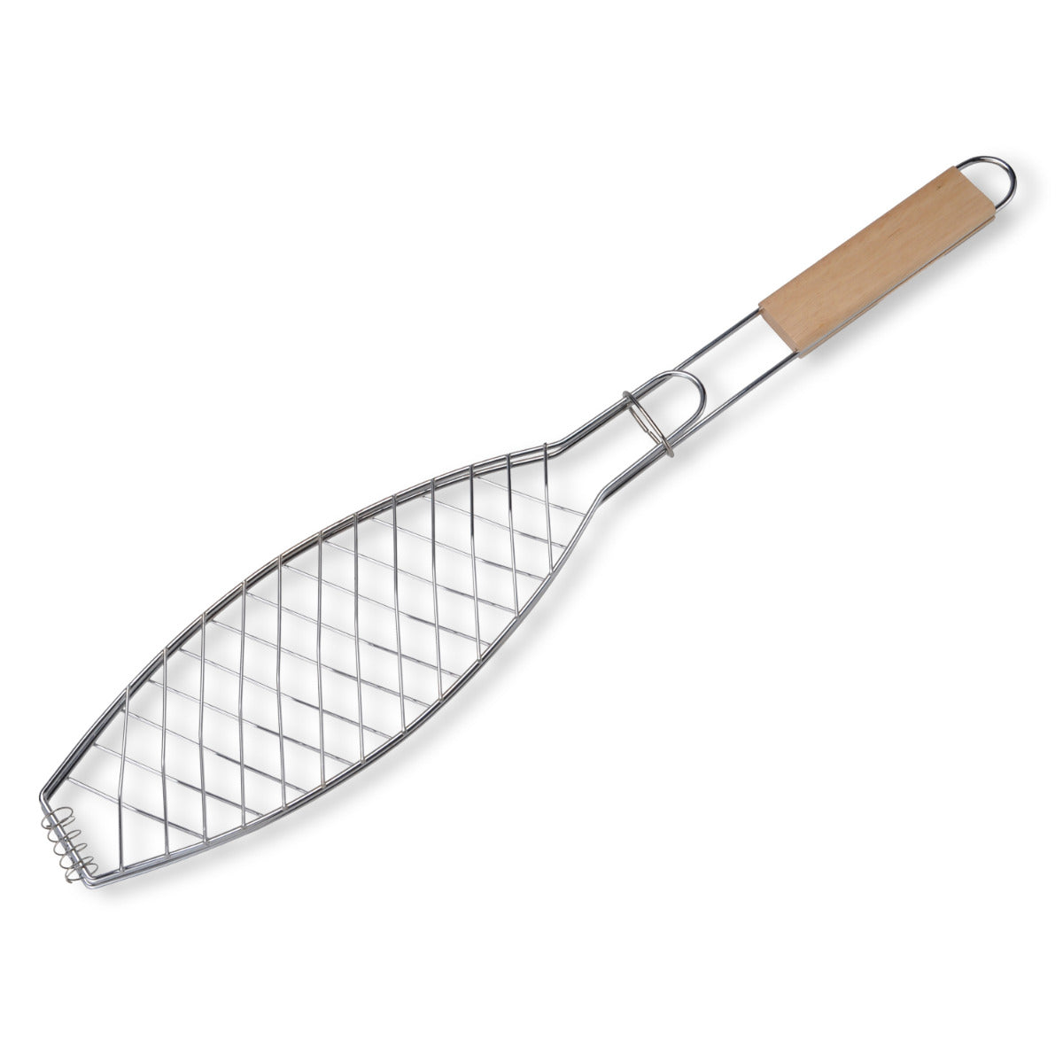 Fischzange Grill Fischbräter extra lang verchromt 58cm Fischgitter