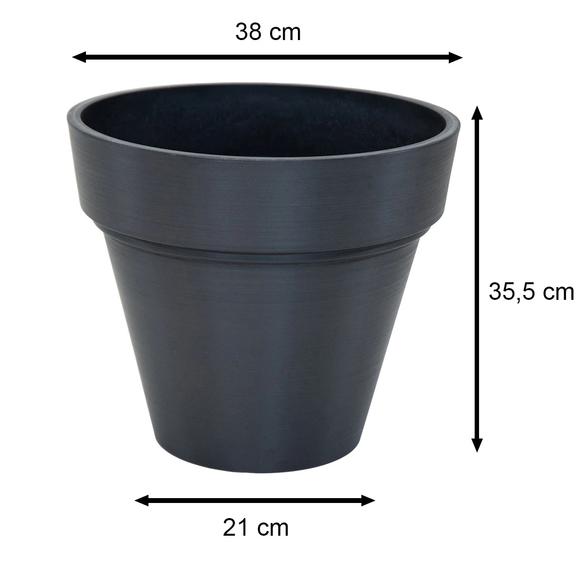 Ecostone Pflanztopf aus recyceltem Material rund 38 cm Blumenkübel Blumentopf innen und außen