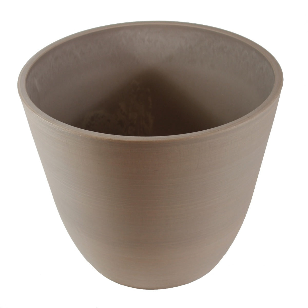 Blumentopf 31 cm rund Ecostone Pflanzkübel Pflanztöpfe aus Recyclingmaterial Farbe Taupe