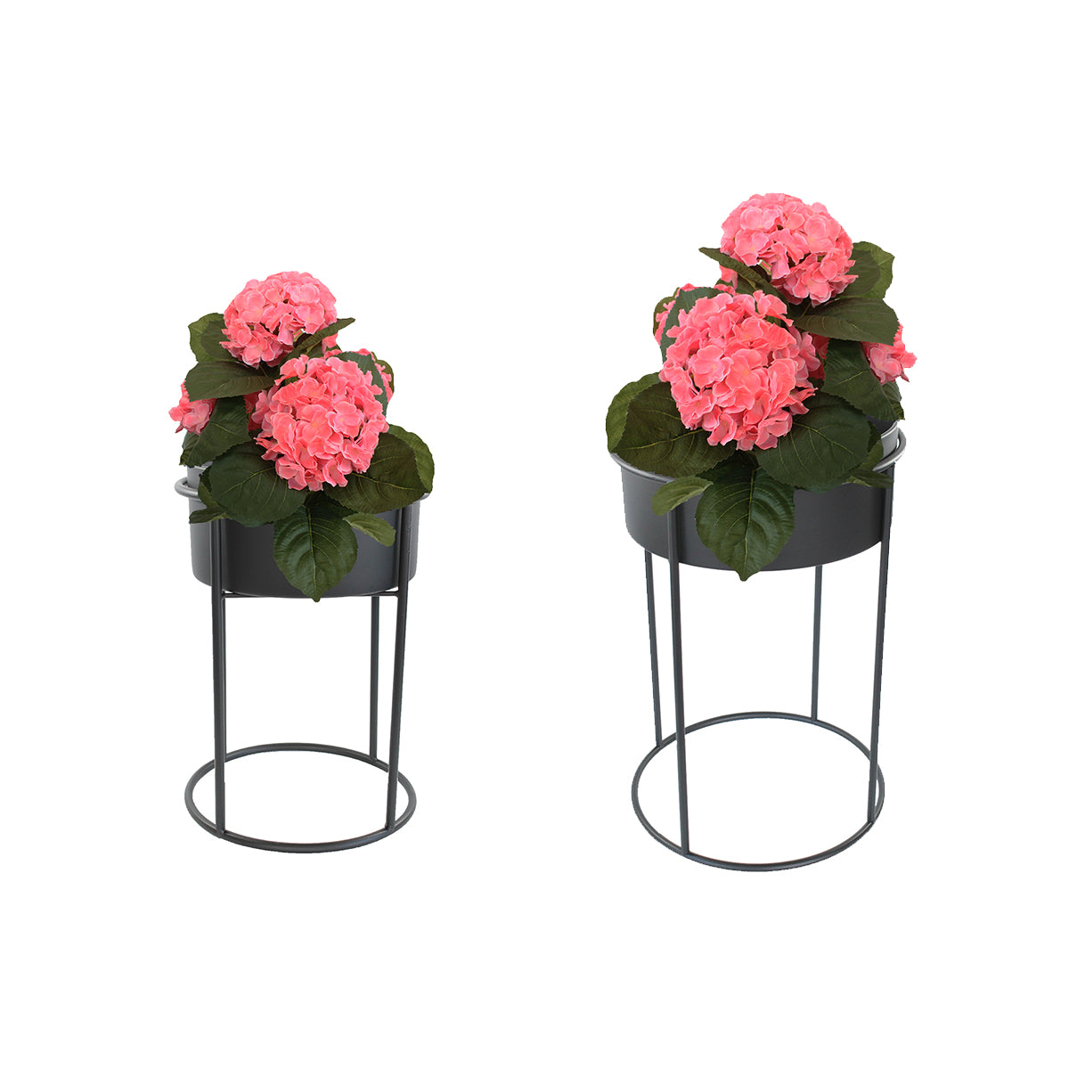 Blumenständer Metall 2er Set schwarz 32/42 cm Pflanzenständer Pflanztopf Blumenständer hoch