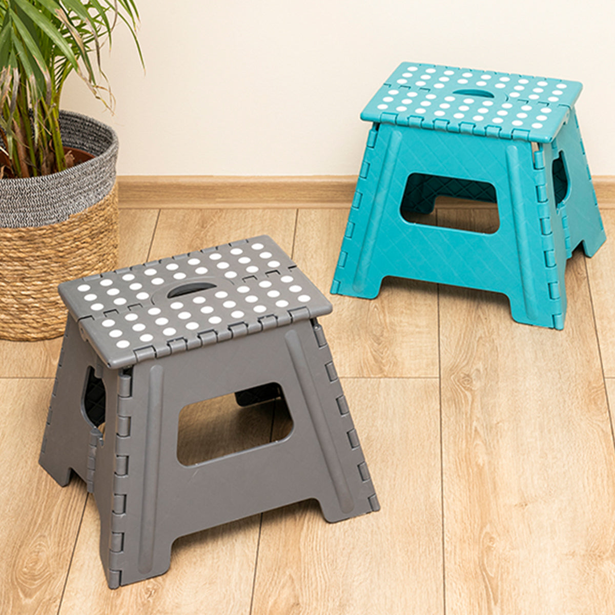 Sitzhocker Falthocker Klapphocker Gartenhocker aus Kunststoff klappbar türkis 150kg Tragkraft