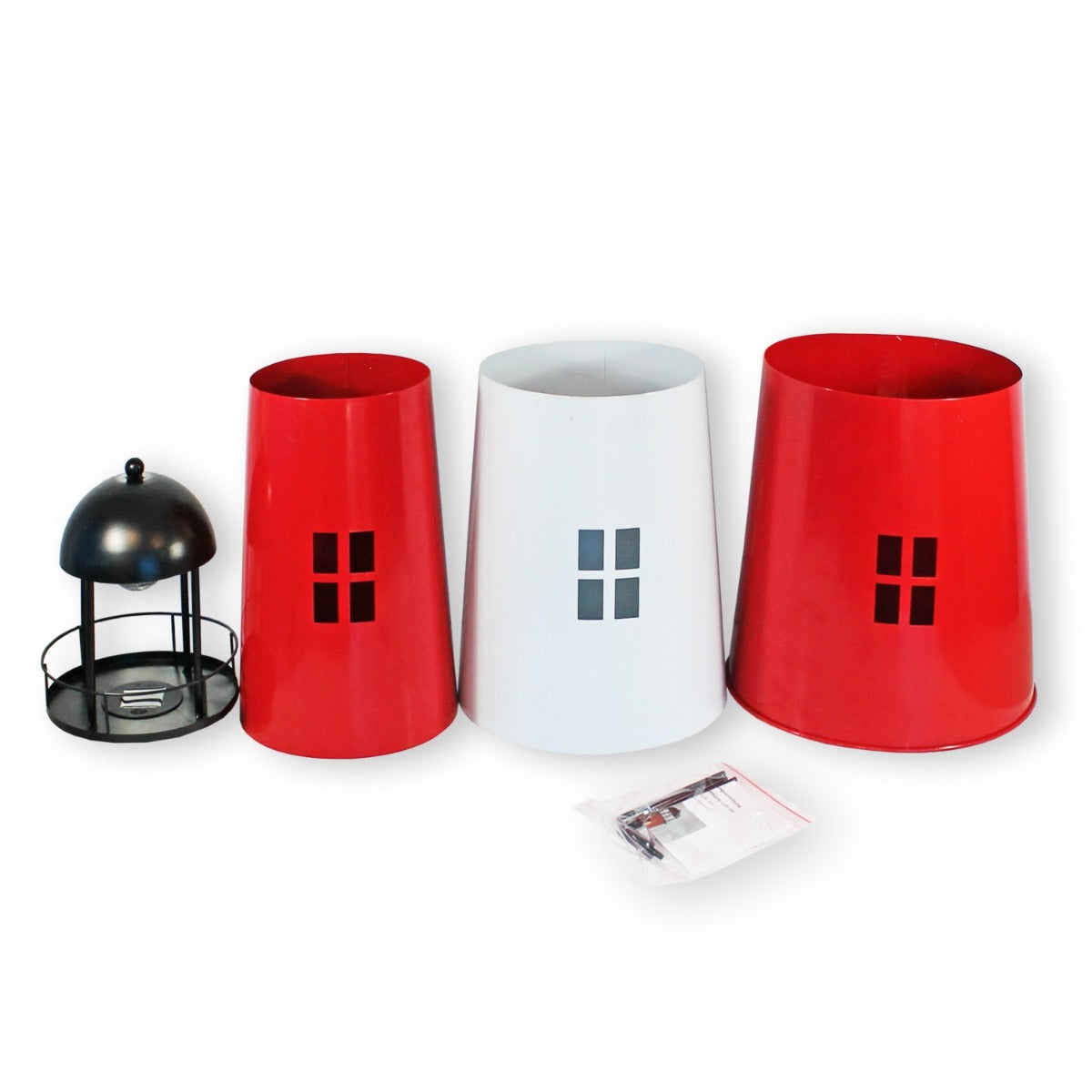 Leuchtturm Garten 80 cm mit Licht Solar Leuchtturm Metall Maritime Deko mit LED Beleuchtung Gartendeko Maritim