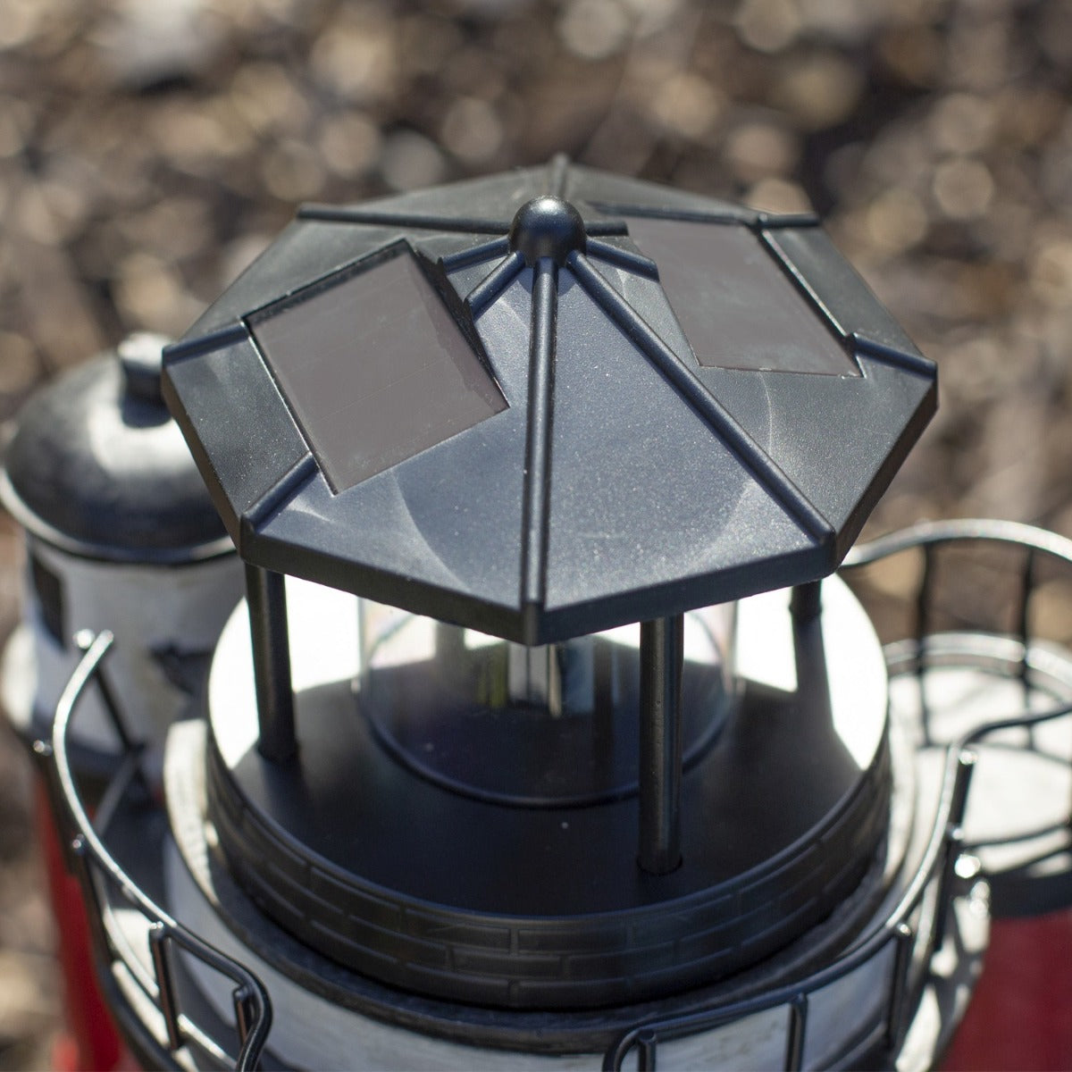 Leuchtturm Roter Sand Solar 50 cm Solarbetrieben Maritime Dekoration LED Beleuchtung