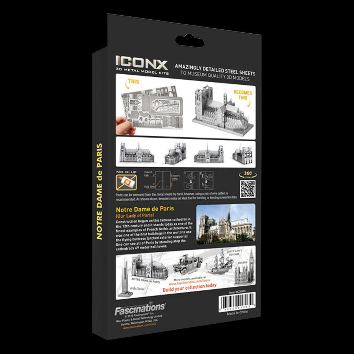 Metal Earth Metallbausätze ICX005 ICONX Arc de Triomphe Triumphbogen Metall Modell