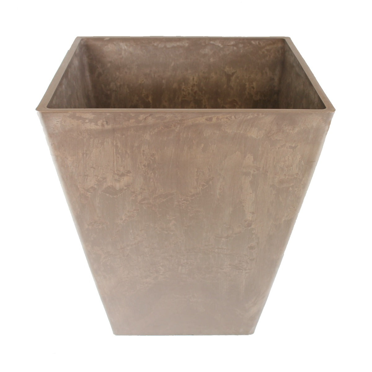 Blumentopf eckig 41 x 41 cm Ecostone Pflanzkübel Pflanztöpfe aus Recyclingmaterial Farbe Taupe