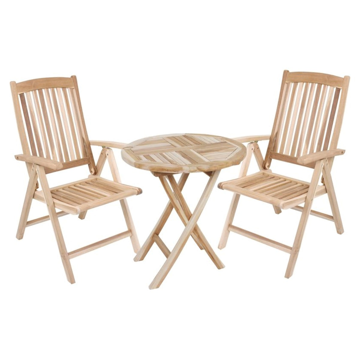 Garden Pleasure Java Klapptisch - Runder Teak Gartentisch Holz / Balkontisch klappbar, 70x75 cm - Robust, platzsparend, Holztisch Garten