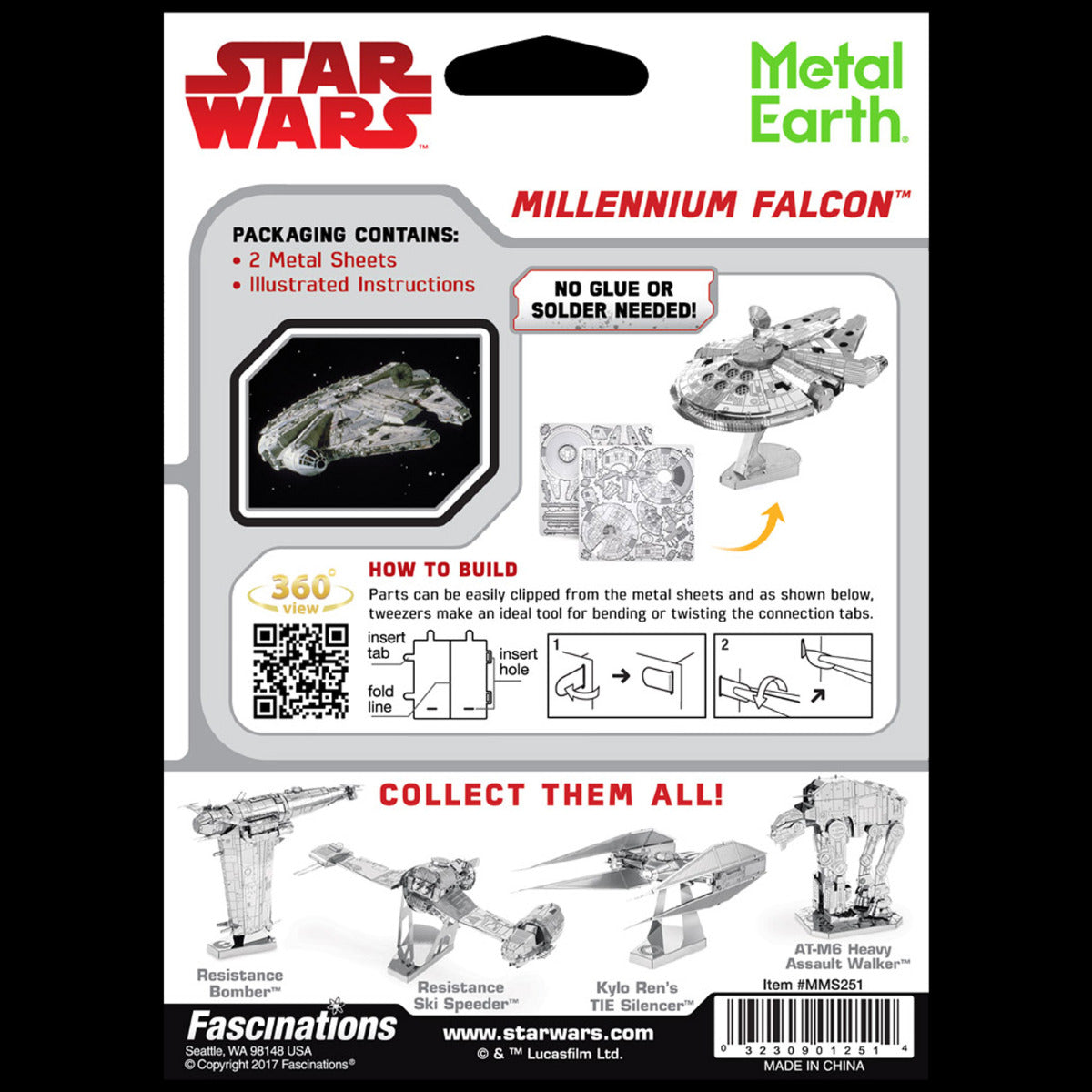 Metal Earth STAR WARS Millenium Falcon MMS251 3D Figur Metallbausatz