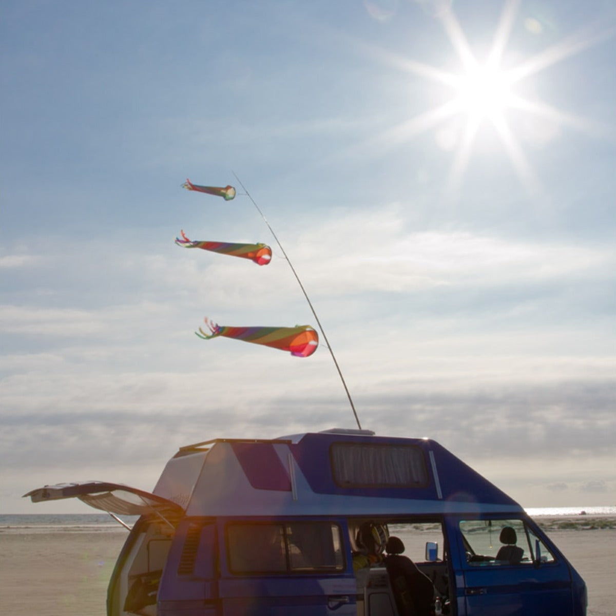 Windspiel Turbine HQ Windturbine 180 cm Rainbow Windsack Leinenschmuck Windfahne