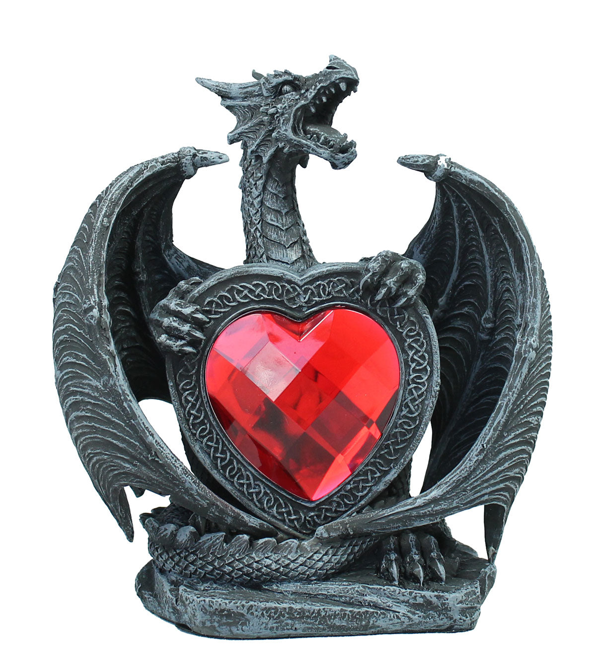 Drache Figur Fauchender Deko Drache Drachenfigur mit Herz