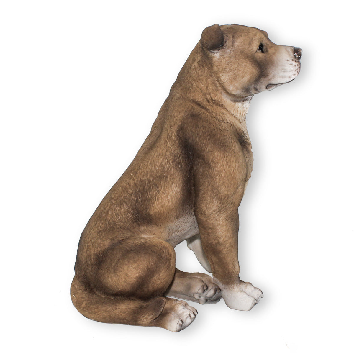 Hunde Figur Bullterrier sitzend Hund Terrier Tierfigur Hundefigur