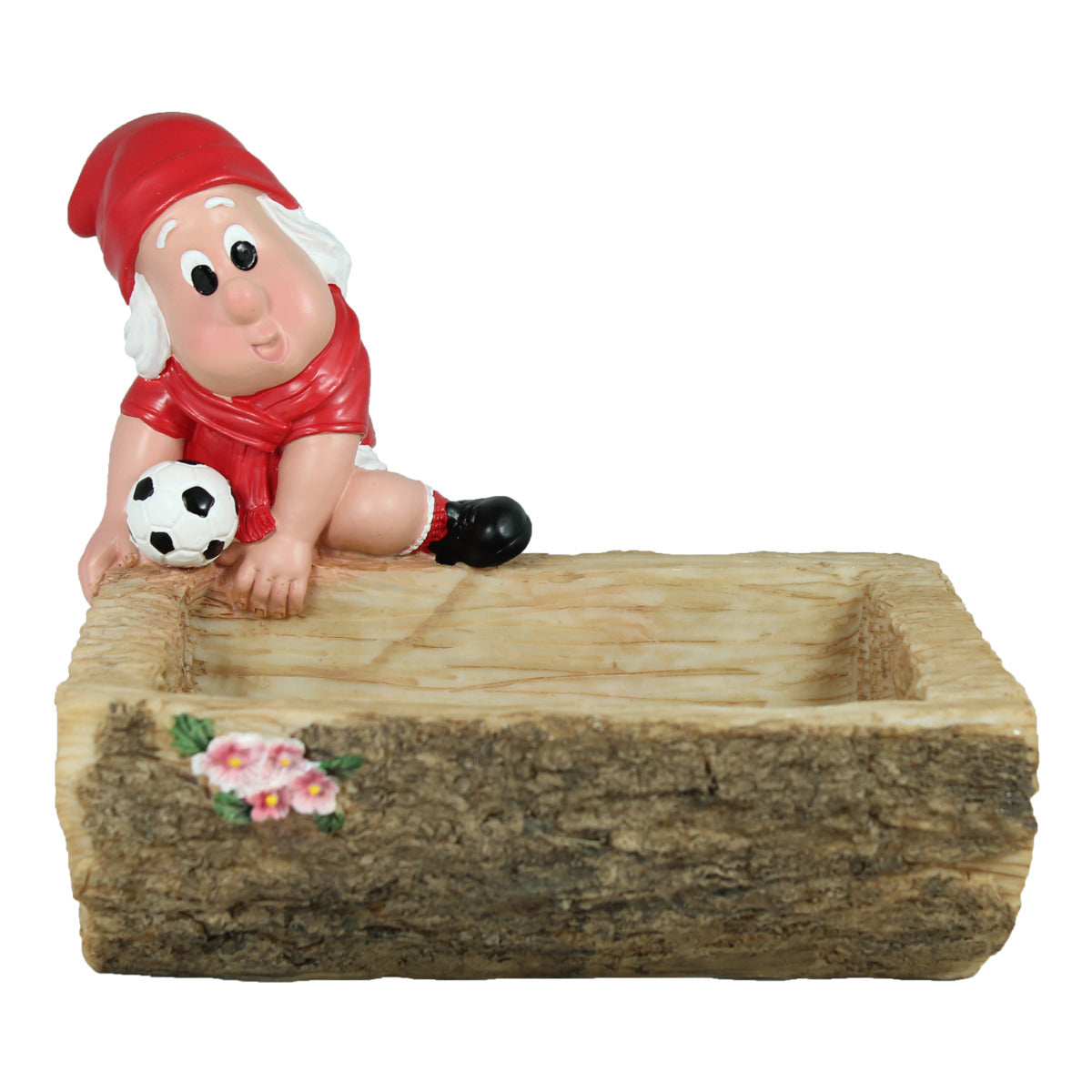 Zwerg mit Schale und Fussball rot