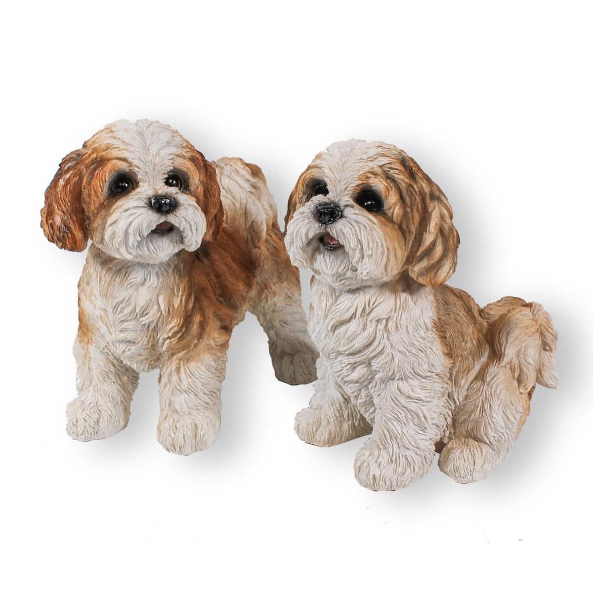Hunde Figur Shih Tzu Welpe stehend Hund Tierfigur Hundefigur