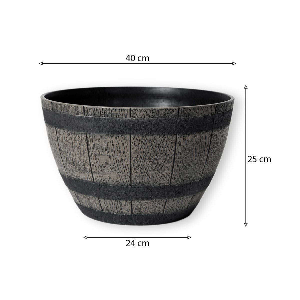 Pflanzkübel Pflanztopf rund 40 cm Weinfass-Optik Blumenkübel Blumentopf Blumenfass wetterbeständig