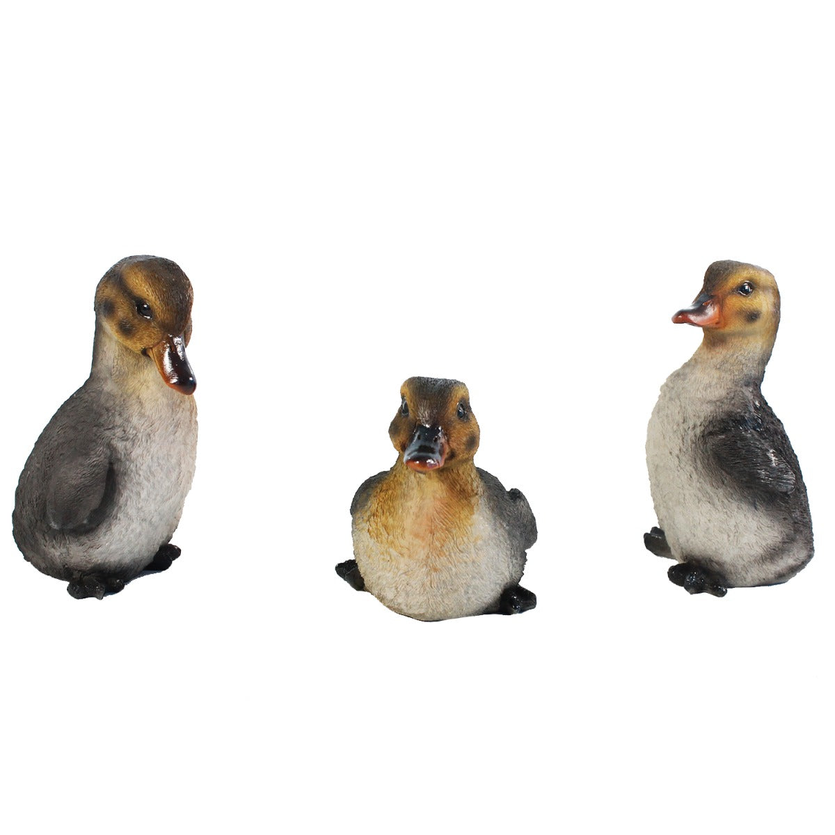 Enten Figur 3er Set sitzend Deko Enten Garten Bauernhof Tierfigur Gartenfigur Entchen