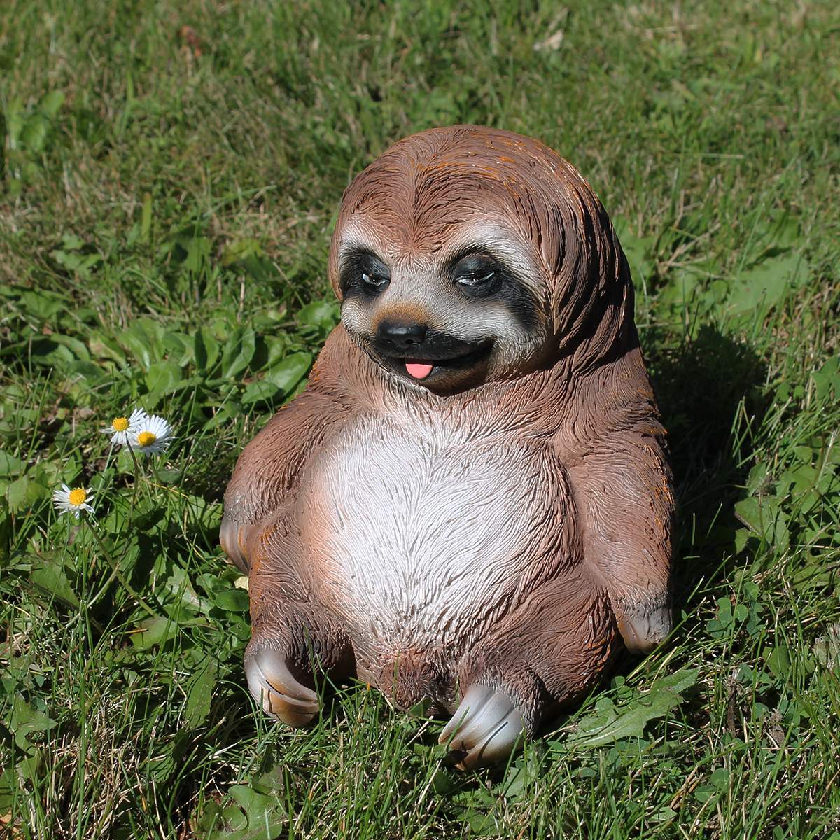 Faultier Figur lustlos sitzend Faultier Deko Faultier Gartenfigur