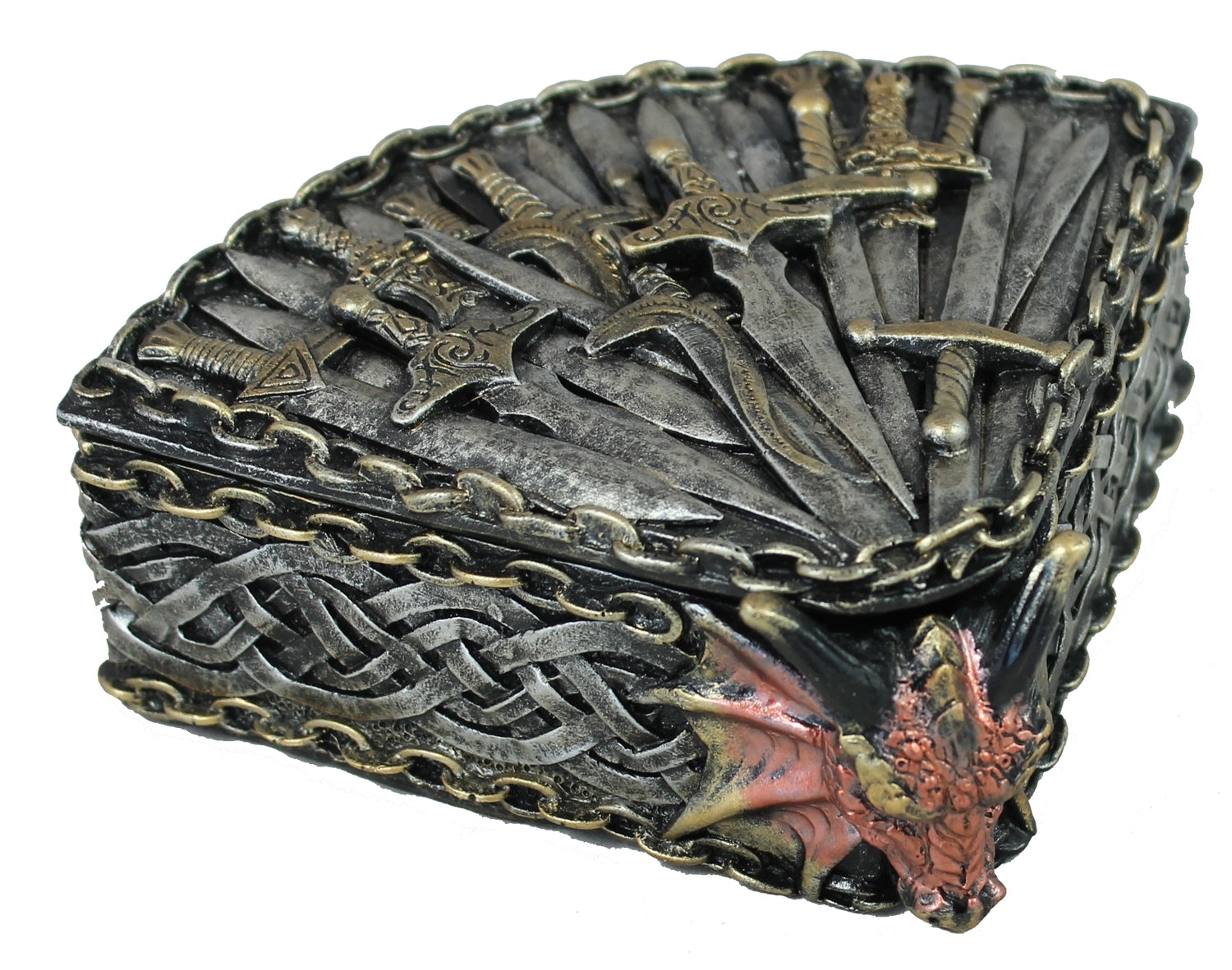 Schmuckschatulle Aufbewahrungsbox Drachendose Drachen Figur Schmuckkästchen