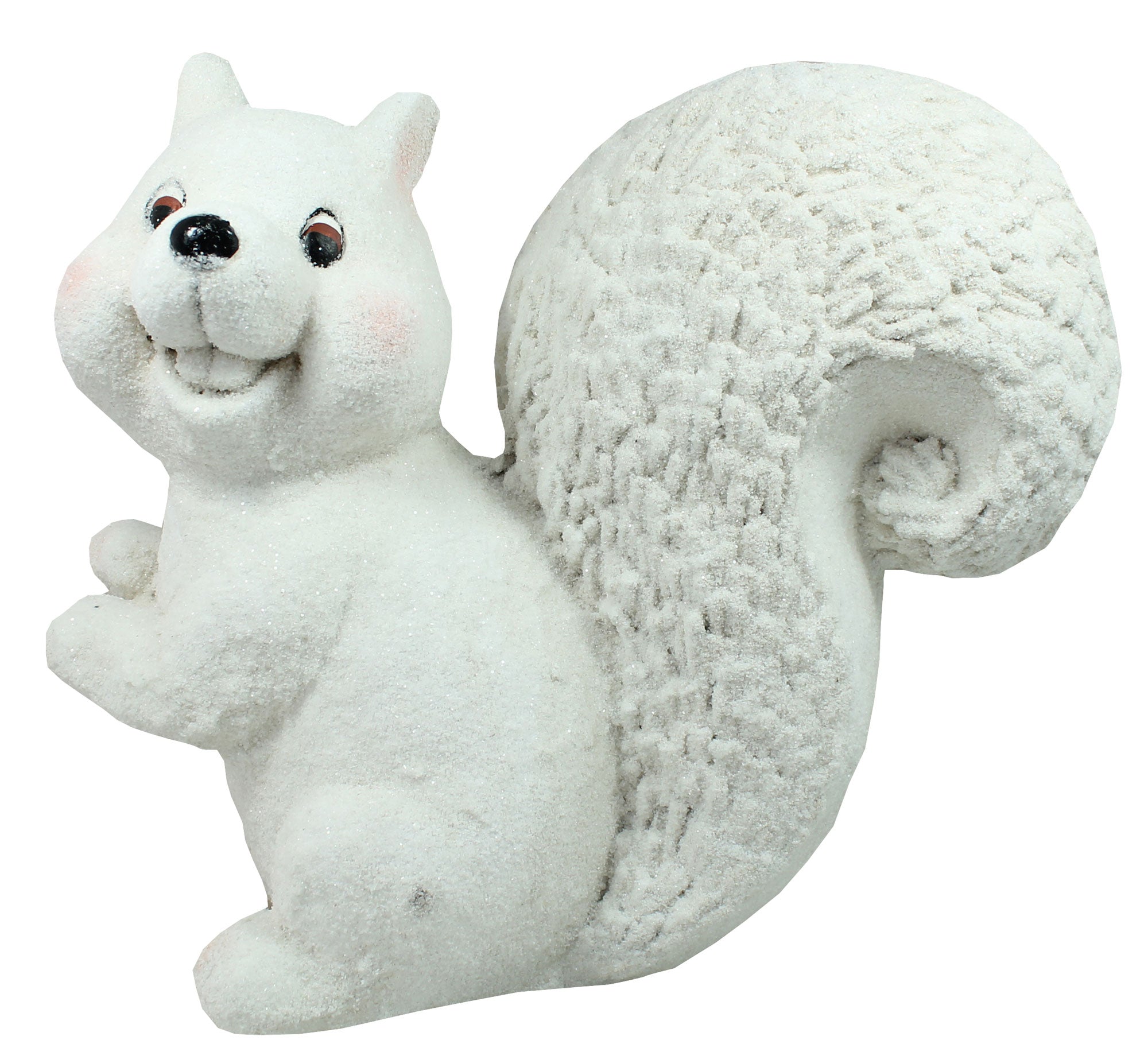 Dekofigur Eichhörnchen schneebedeckt XXL Eichhörnchen-Figur Tierfigur Winterdekoration