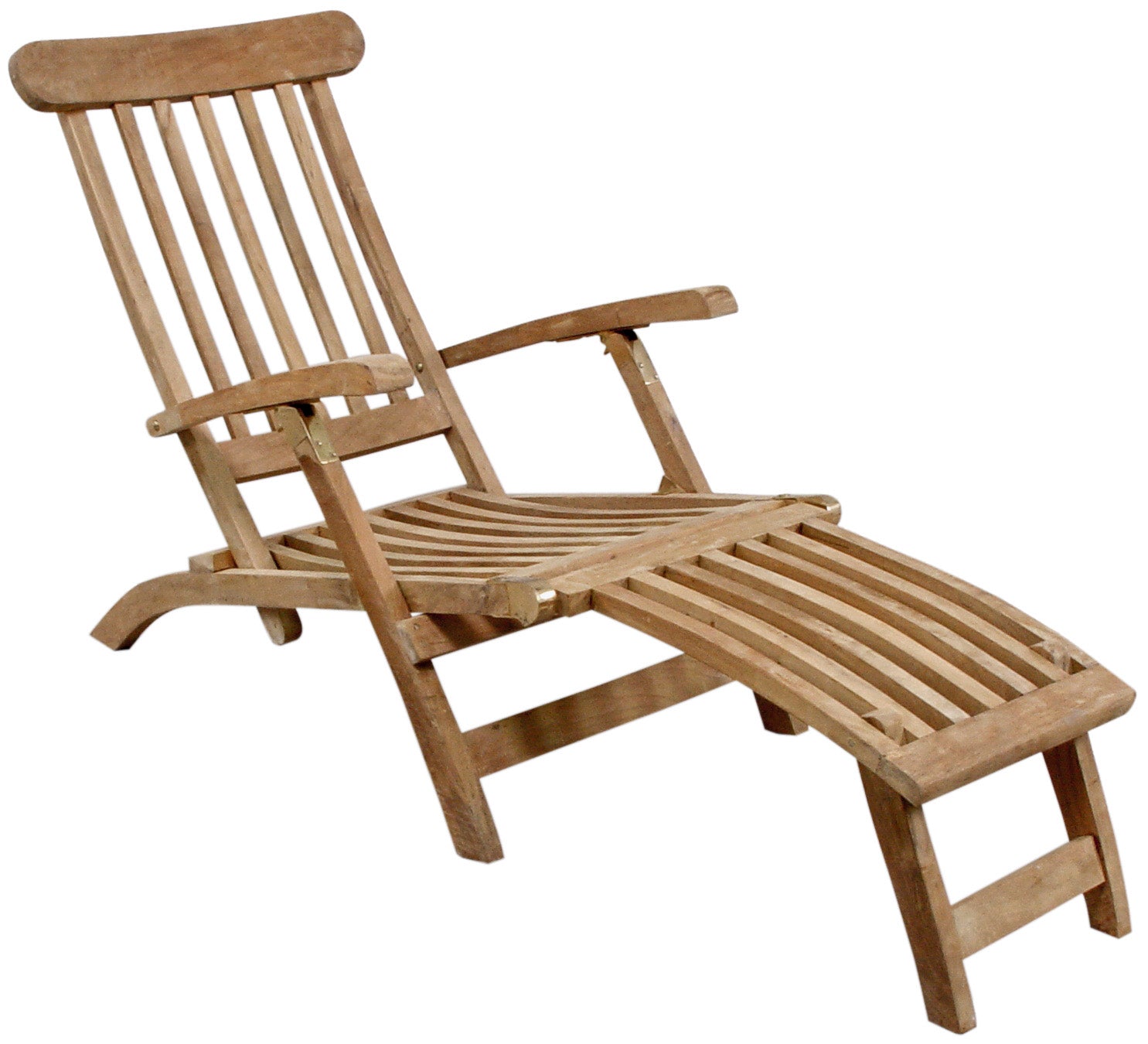 Gartenstuhl Deckchair JAVA Teak Holz 3-fach verstellbar Gartenliege Holzsessel Fußteil
