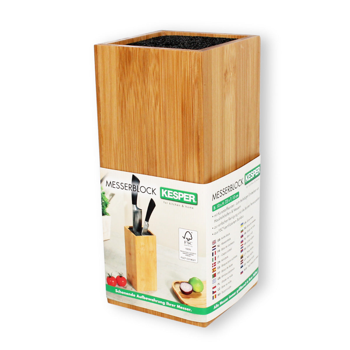 Messerblock ohne Messer aus Bambus Messerblock Holz ohne Messer leicht zu Reinigen