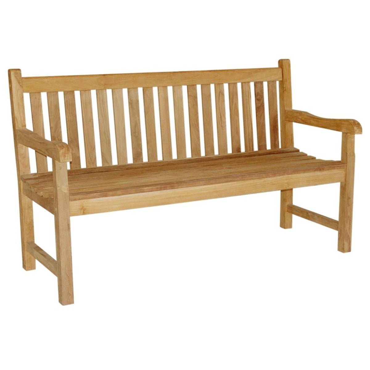 Gartenbank SOLO Teak Holz 3-Sitzer Länge 150 cm Armlehnen Holzbank Sitzbank