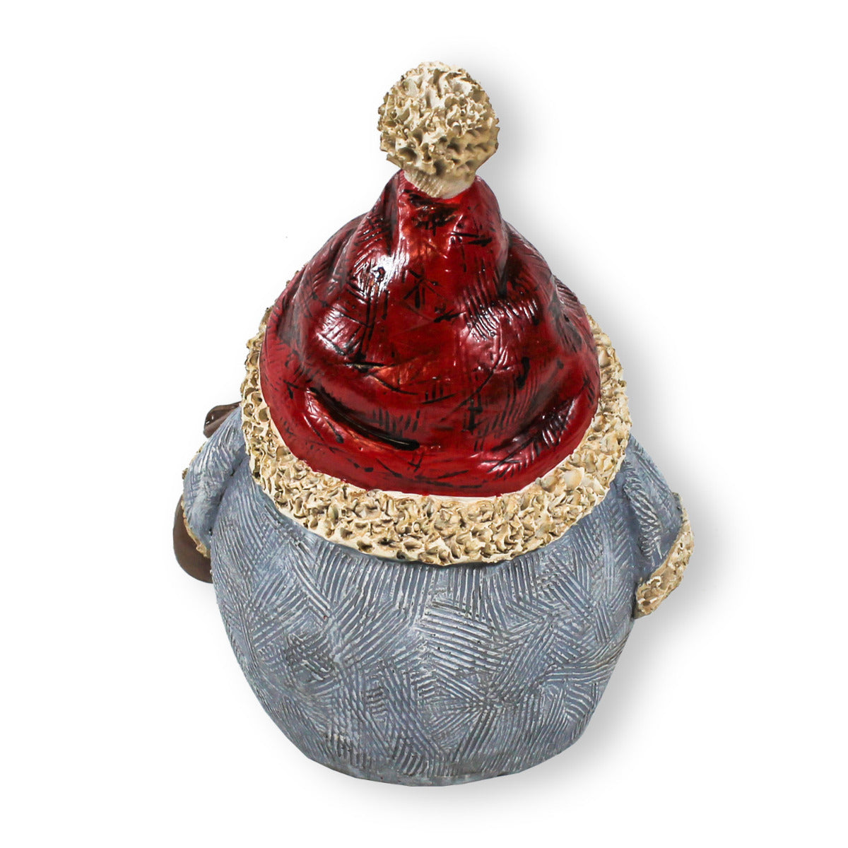 Weihnachtsmann Figur rund mit Säckchen Fensterdeko Weihnachten 19cm