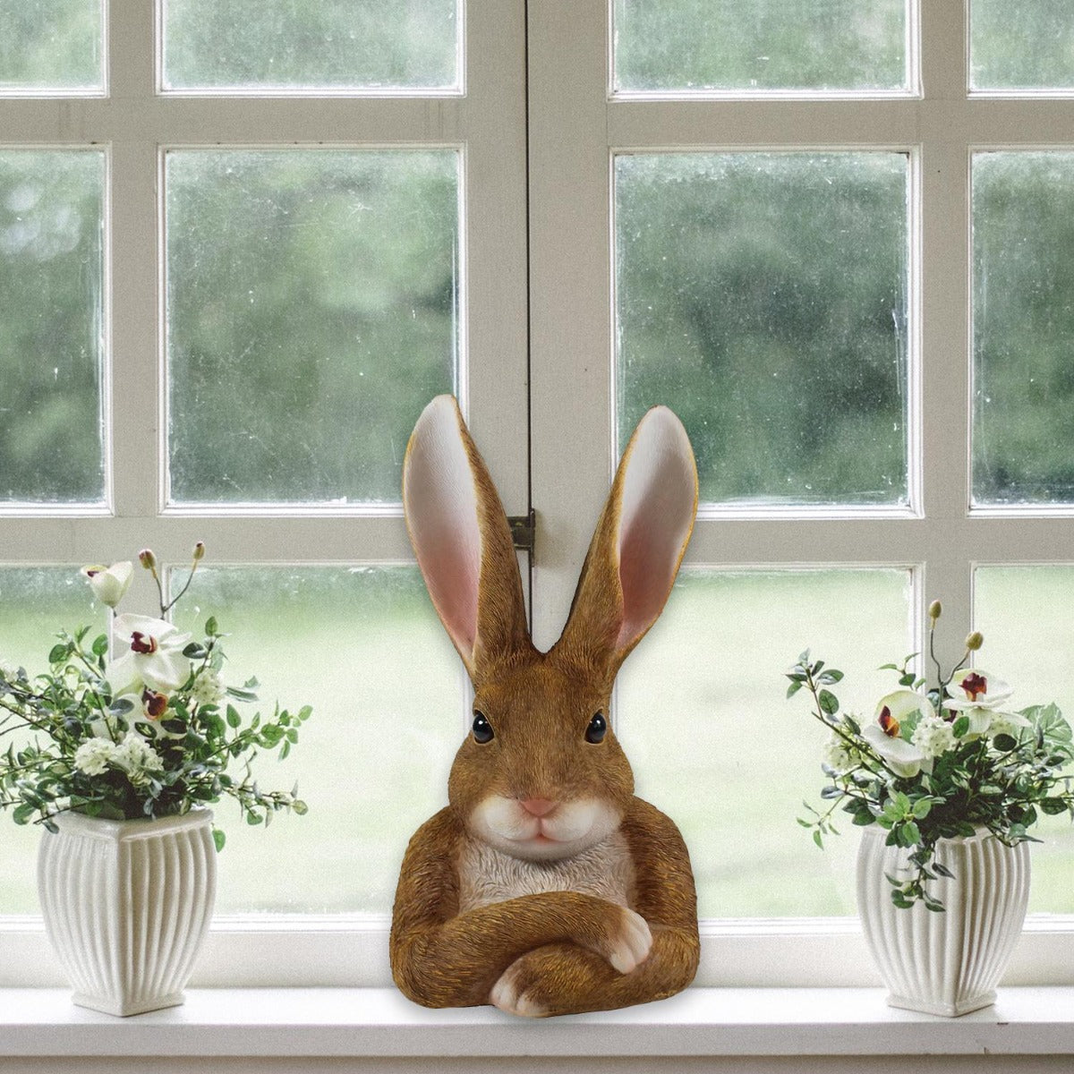 Osterhasen Büste Hasen Figur Hase "Theo abwartend" große Osterhasen Deko