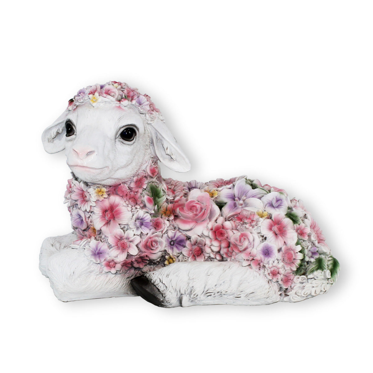 Lamm Figur liegend Blumenlamm Deko Lämmchen liegend Deko Lamm