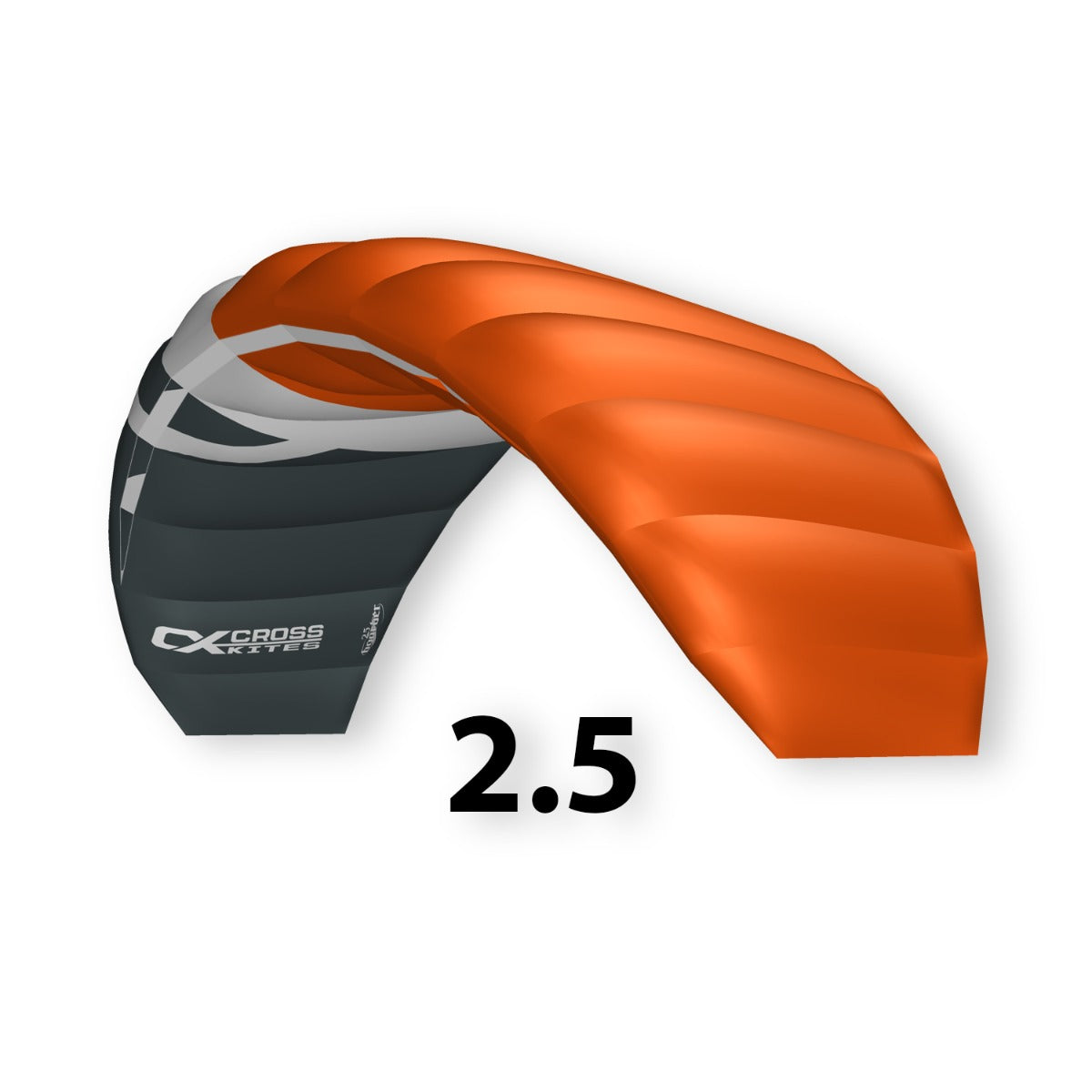 CrossKites Lenkmatte Boarder Orange 2.5 R2F Trainerkite Lenkdrachen mit Bar