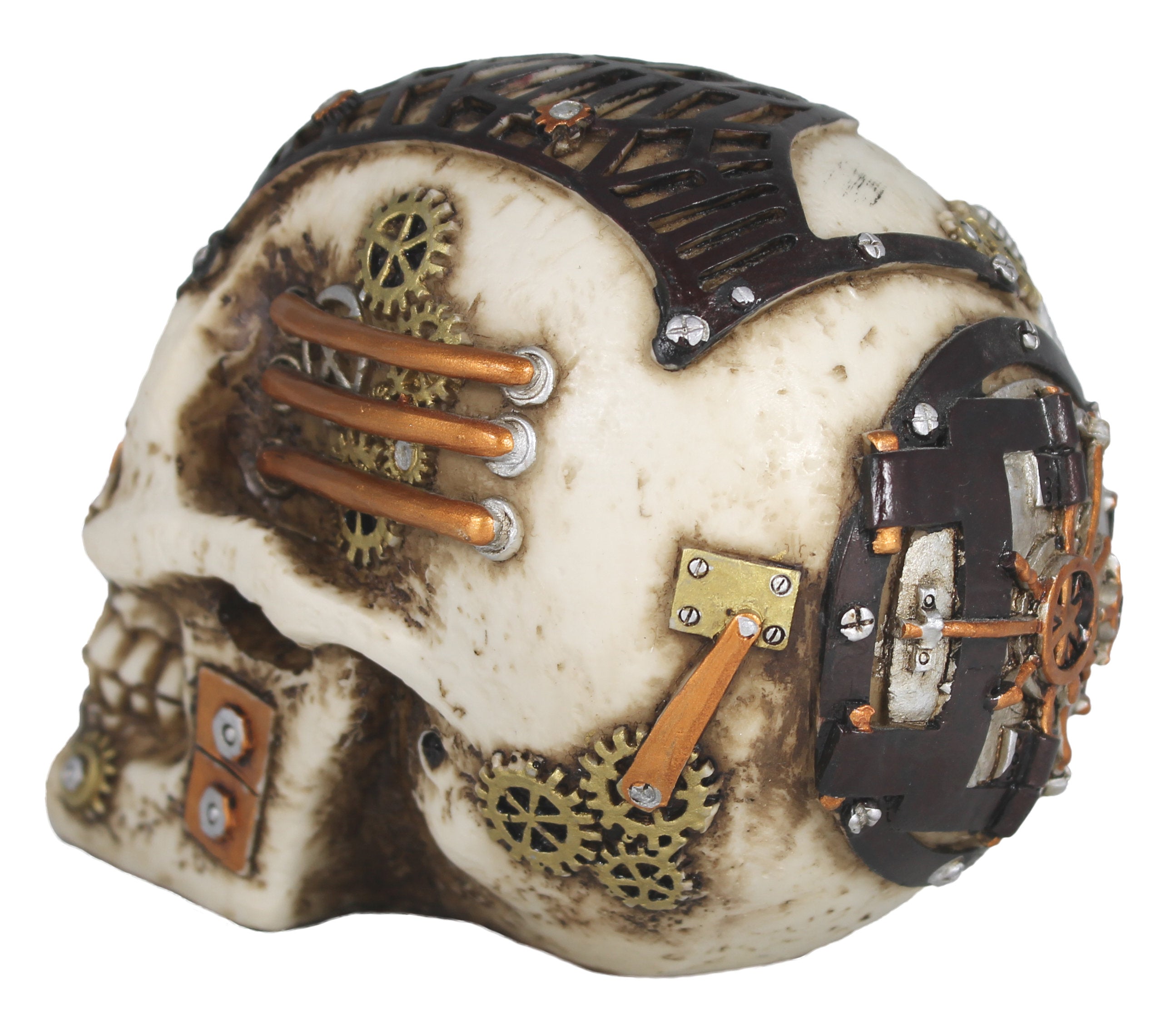 Dekofigur Steampunk Totenkopf mit Geheimfach Science-Fiction Deko Dekoration