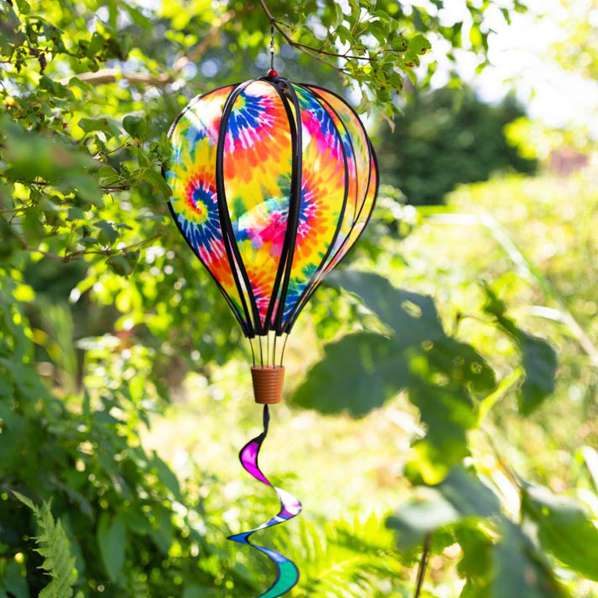 Windspiel Heißluftballon HQ Hot Air Balloon Twist Tie Dye Windsack Garten Dekoration