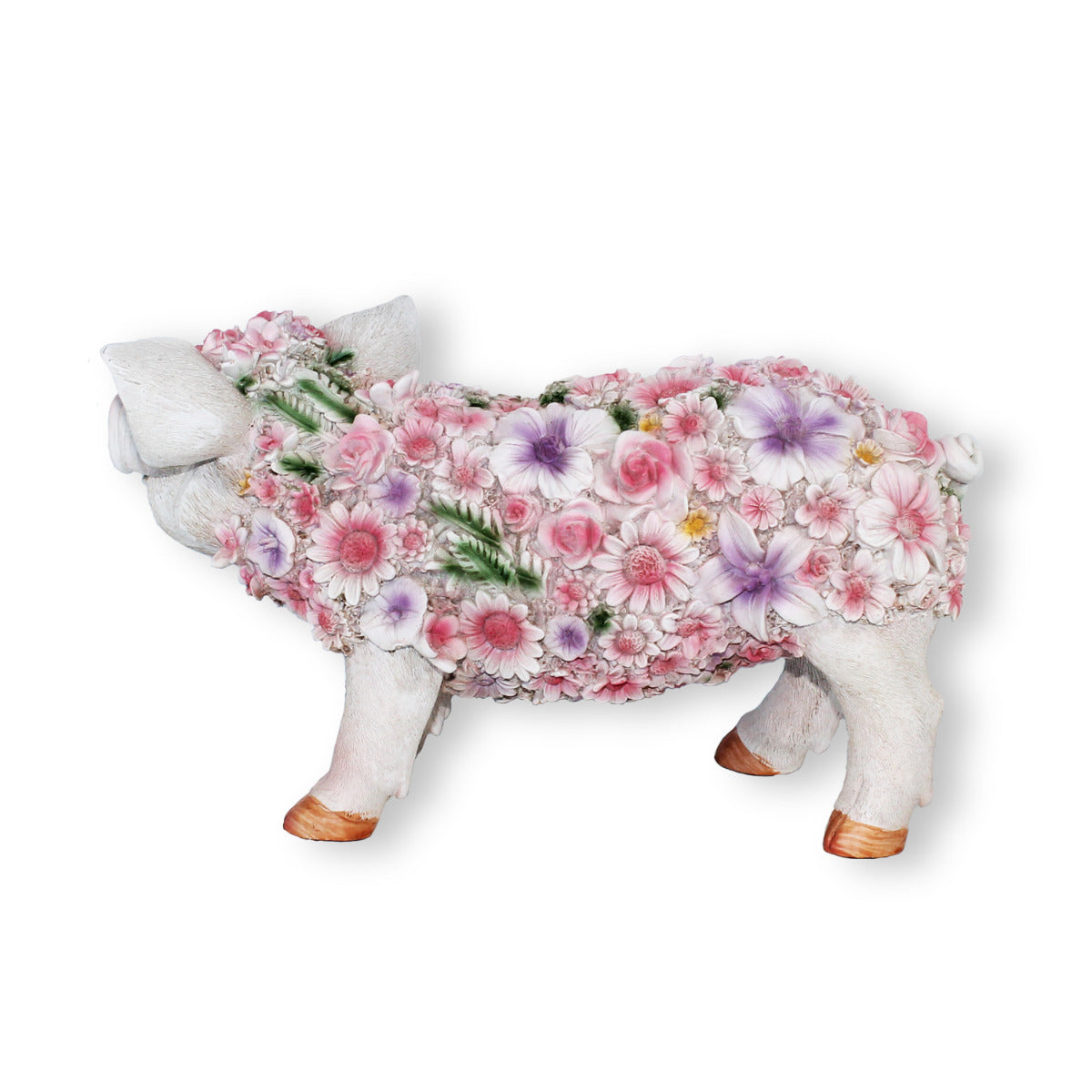 Schweine Figur stehend Blumenschwein Deko Ferkel stehend Deko Schwein