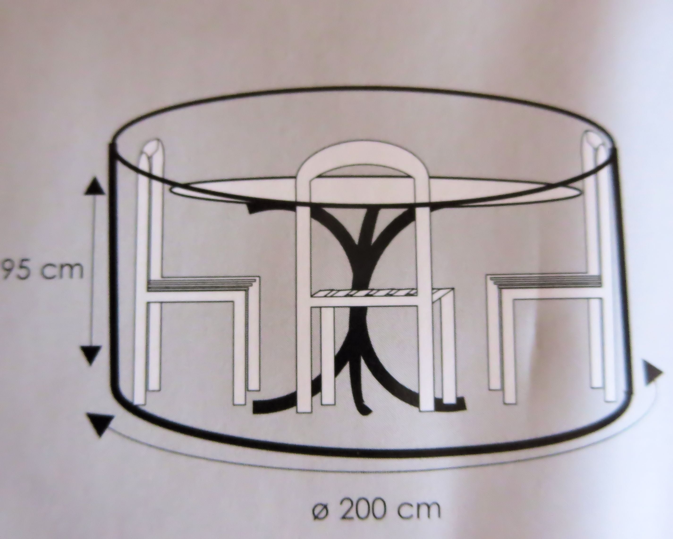 Schutzhülle für Sitzgruppen 95 x 200 cm Abdeckung Plane Schutzhaube