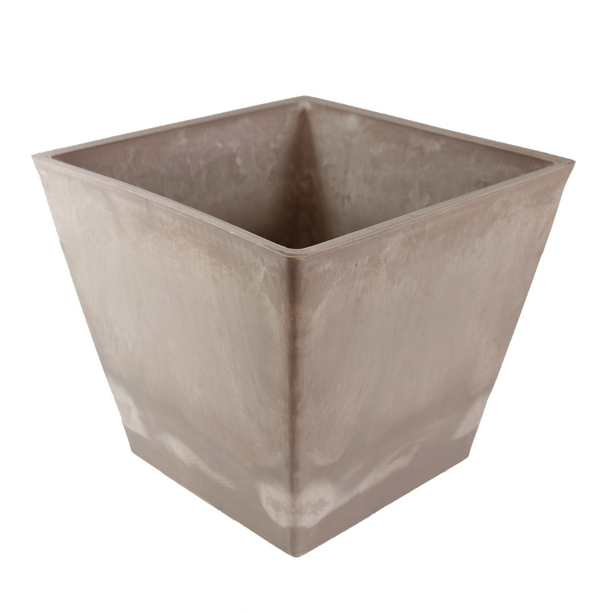 Blumentopf eckig 30 x 30 cm Ecostone Pflanzkübel Pflanztöpfe aus Recyclingmaterial Farbe Taupe