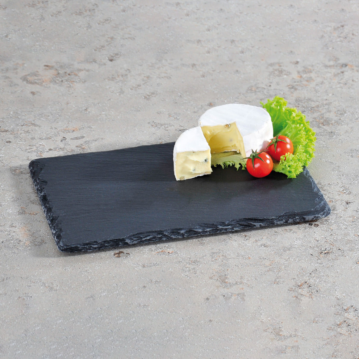 Servierplatte Schiefer 30x20 cm Buffetplatte schwarz Serviertablett aus natürlichem Schiefer