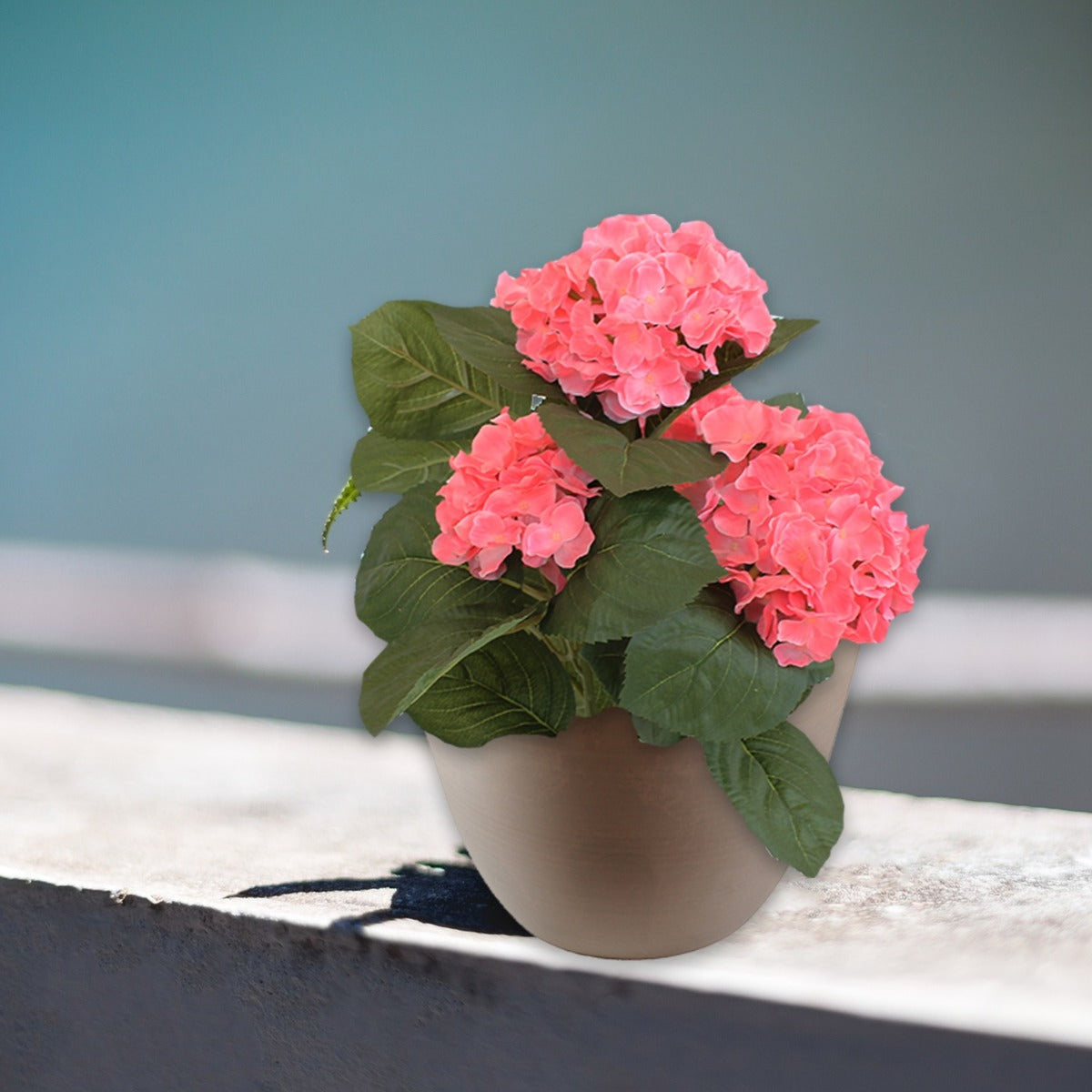 Blumentopf 31 cm rund Ecostone Pflanzkübel Pflanztöpfe aus Recyclingmaterial Farbe Taupe