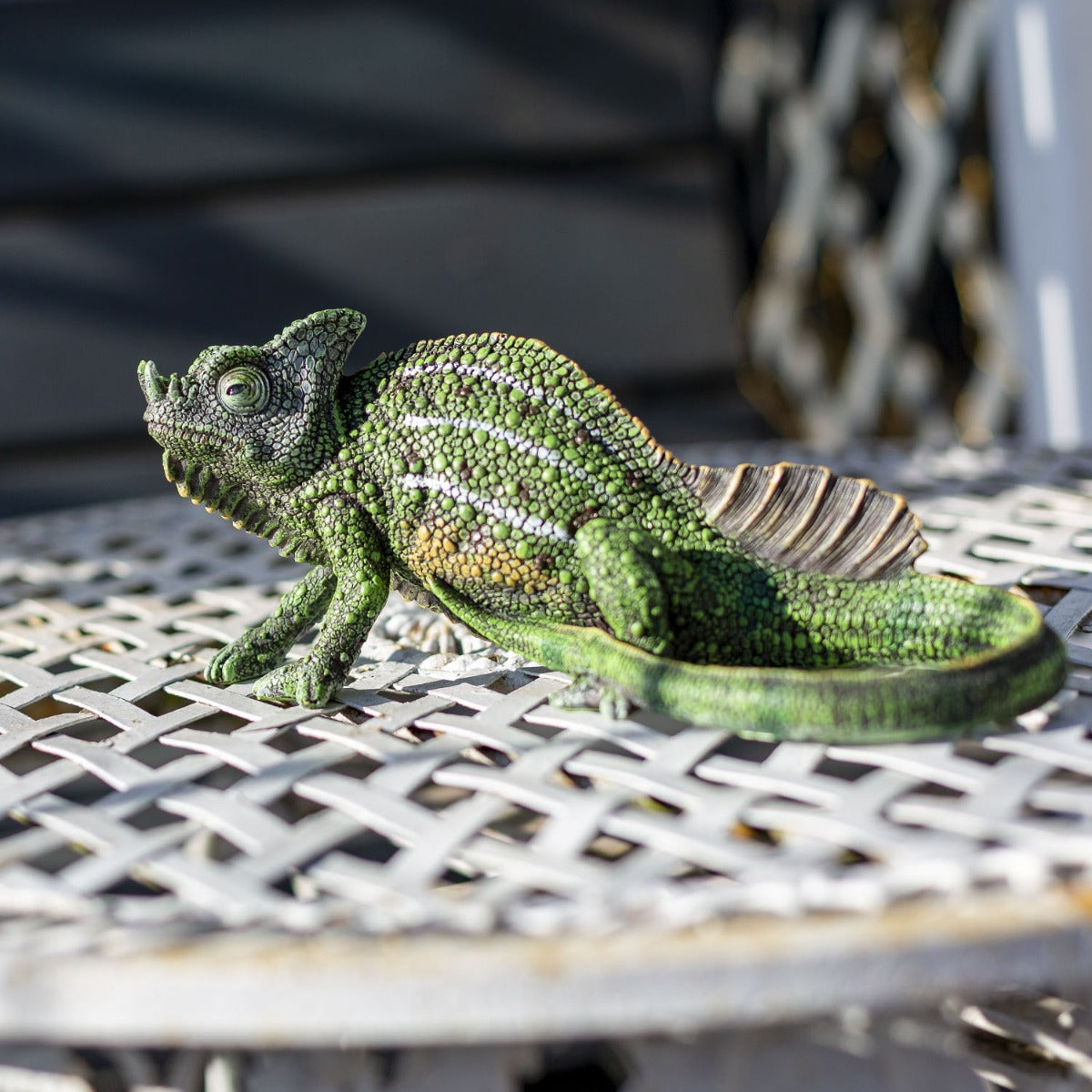 Chamäleon Figur Gartenfigur Echse Reptilien Deko-Figur Exotische Dekoration