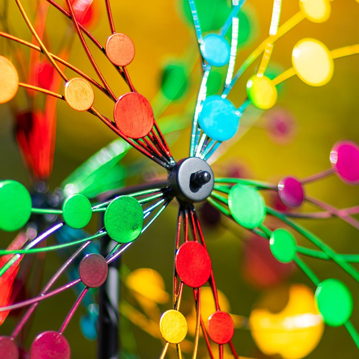 Kinetic Art Metall Windrad Multi-colored Kaleidoscope Windspiel Doppel Windrad Gartendeko